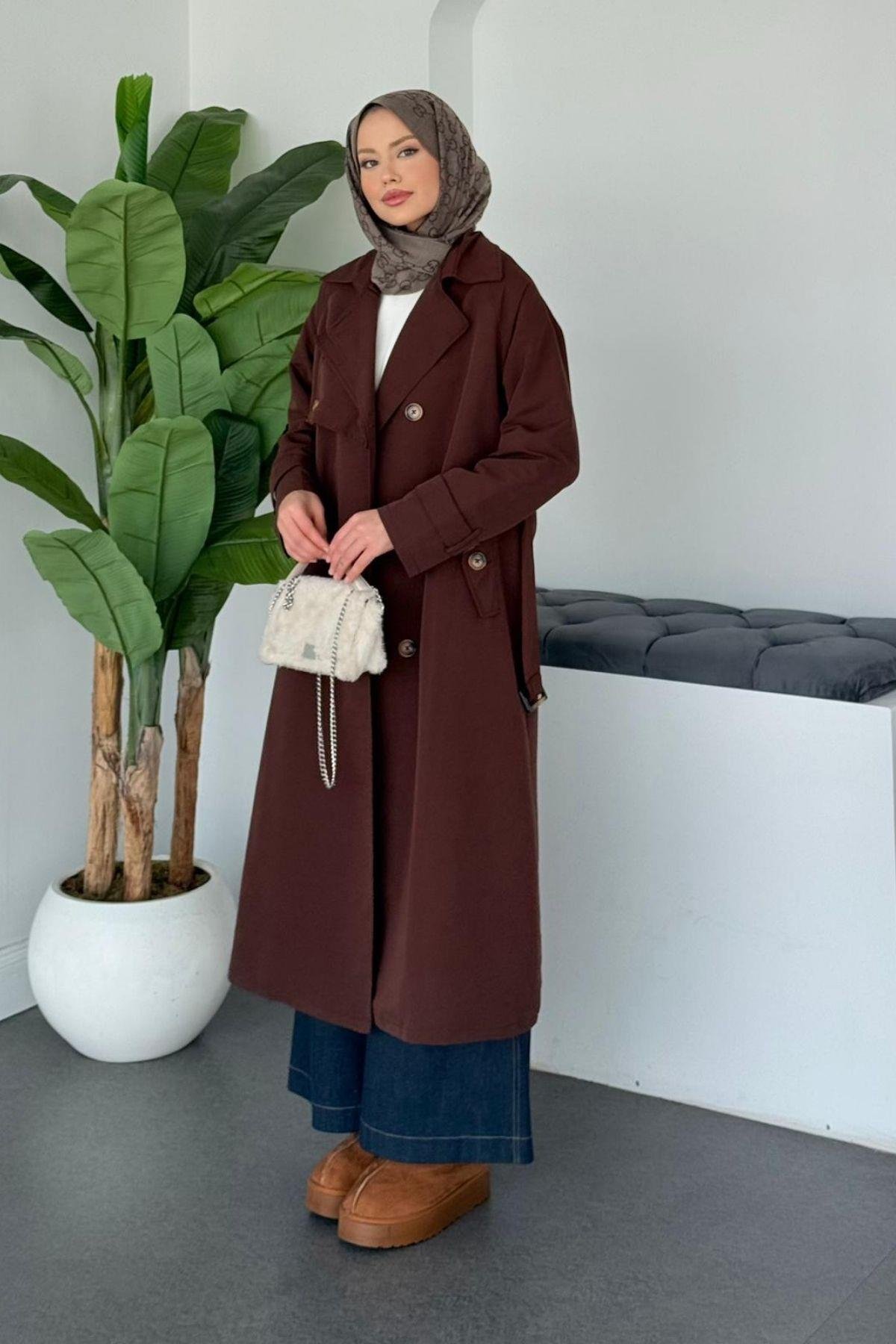 Quup Düğmeli Trenç Kahve, Fiyatları 