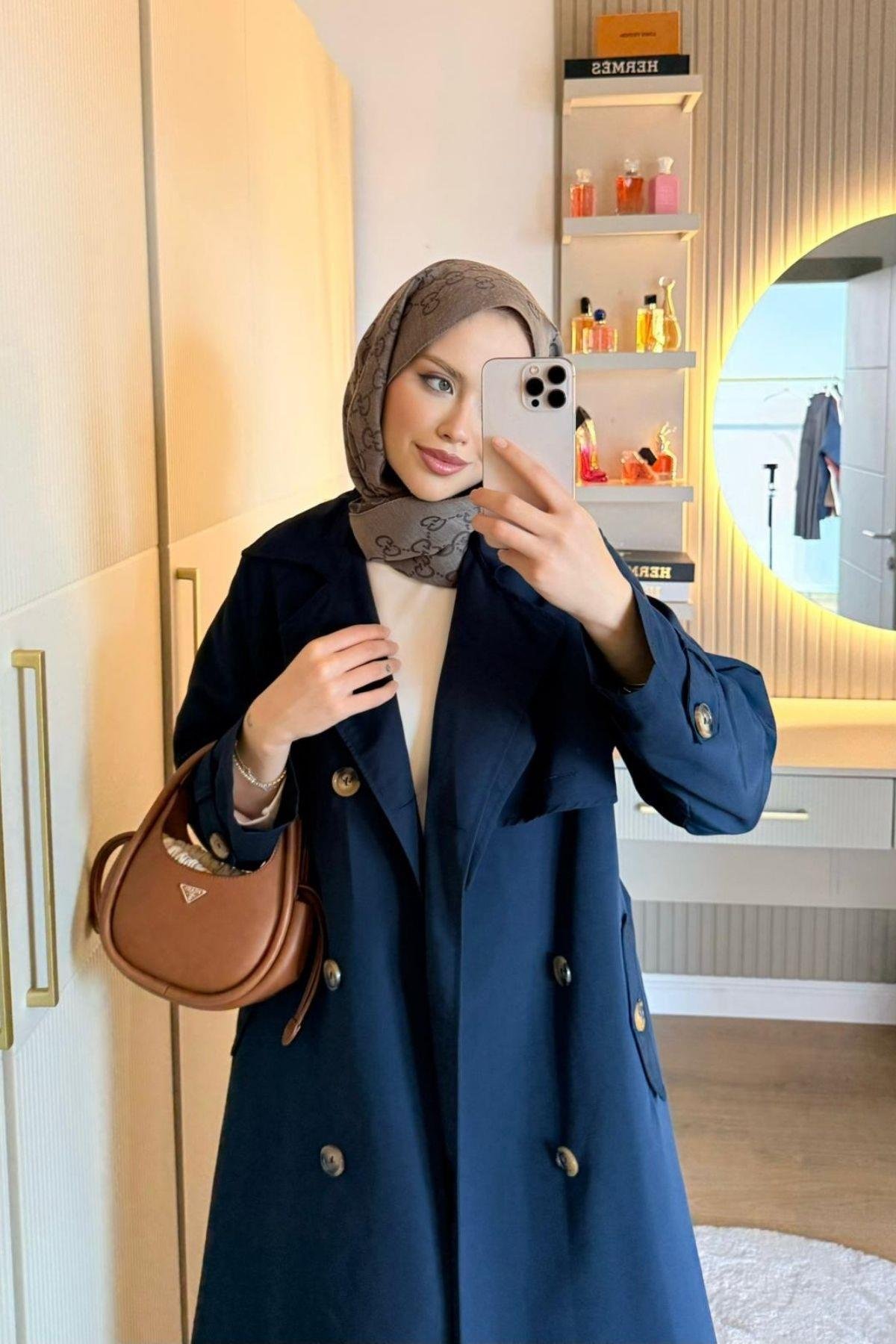 Quup Düğmeli Trenç Lacivert, Fiyatları 