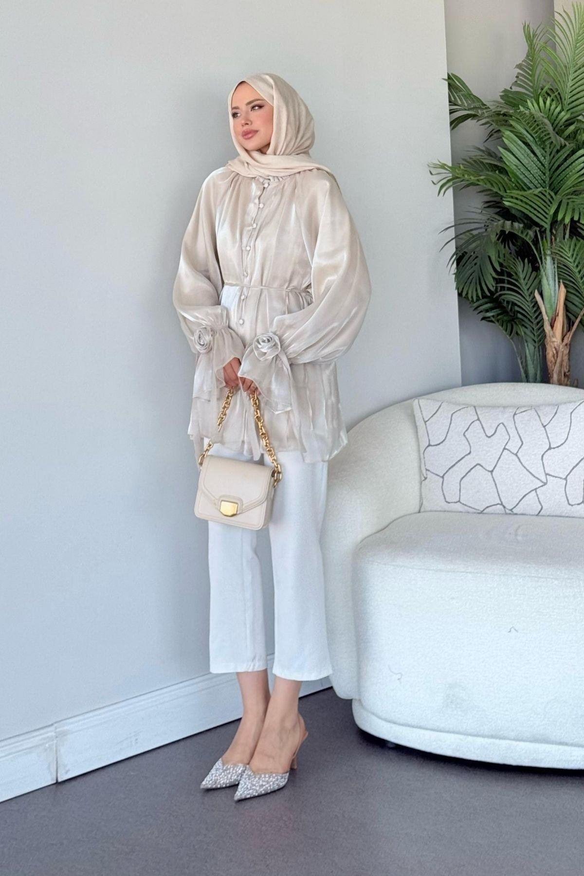 Reian Organze Kap Bej, Fiyatları Reian Organze Kap Bej- Haza Moda 