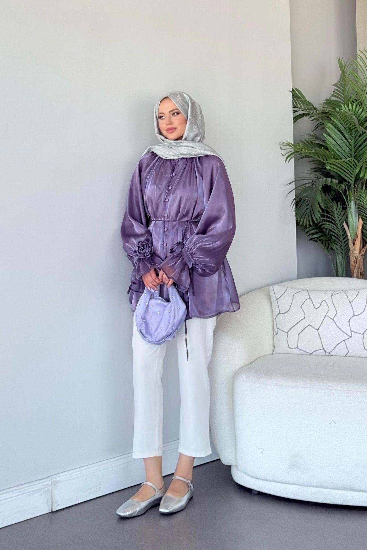 Reian Organze Kap Lila, Fiyatları Reian Organze Kap Lila- Haza Moda 