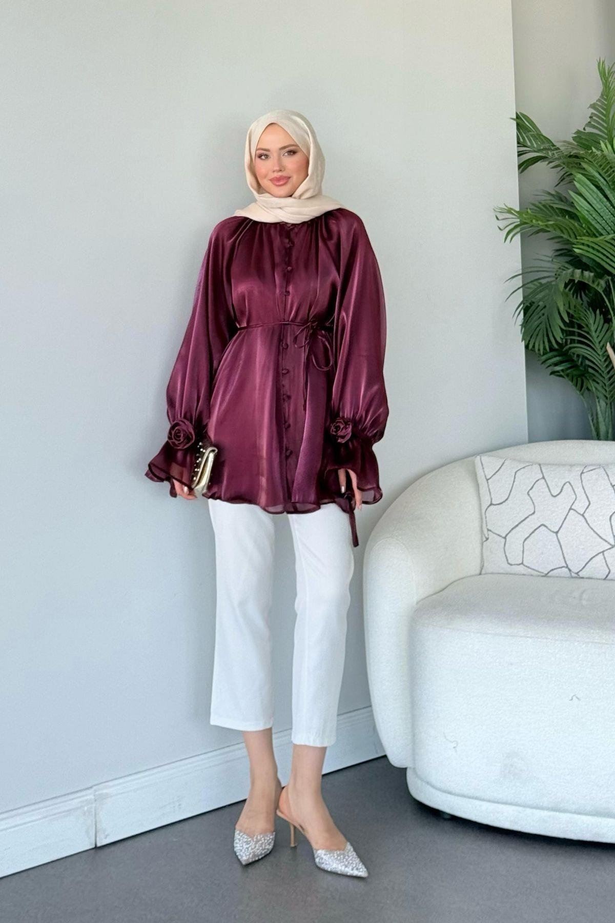 Reian Organze Kap Mürdüm, Fiyatları Reian Organze Kap Mürdüm- Haza Moda 