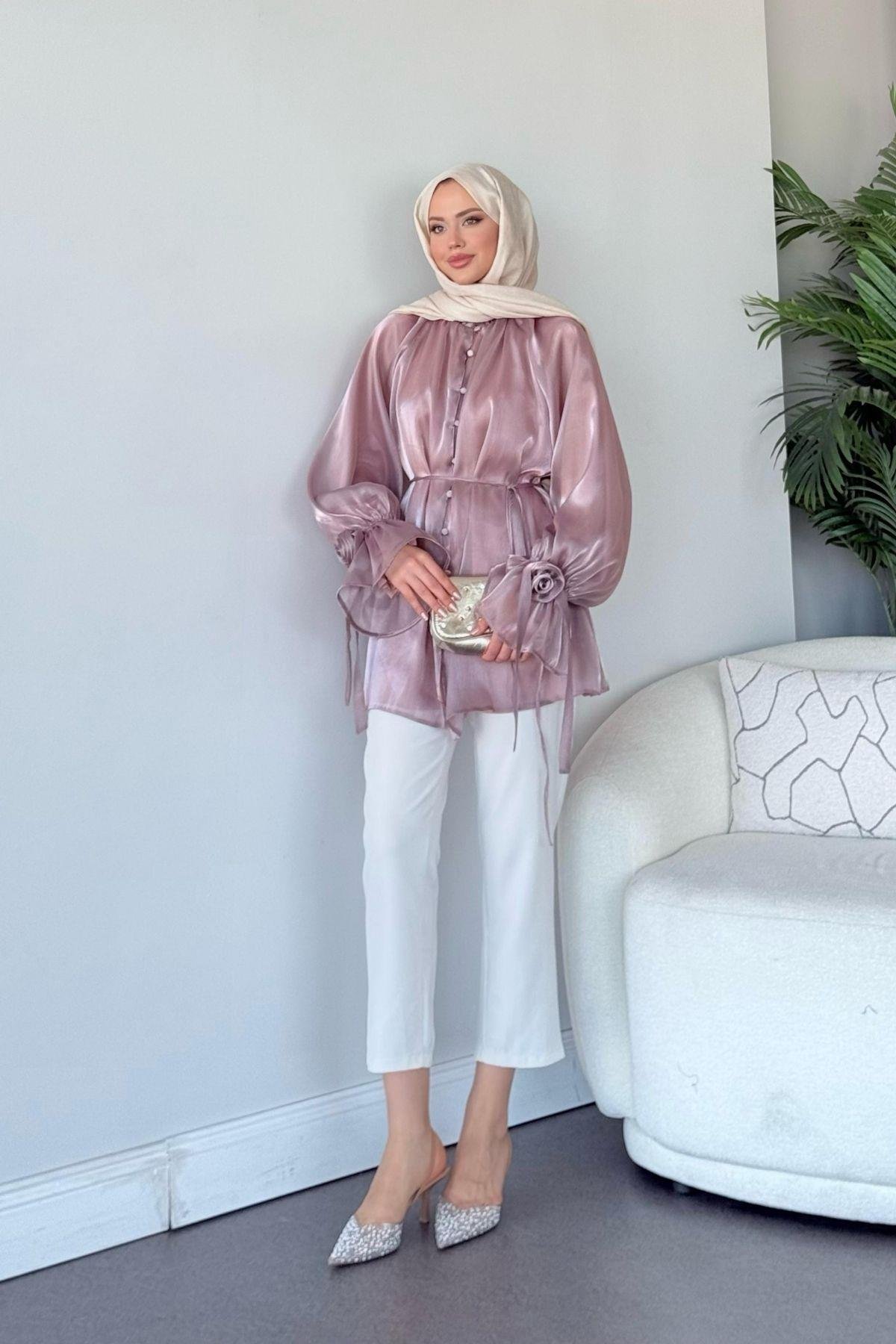 Reian Organze Kap Pudra, Fiyatları Reian Organze Kap Lila- Haza Moda 