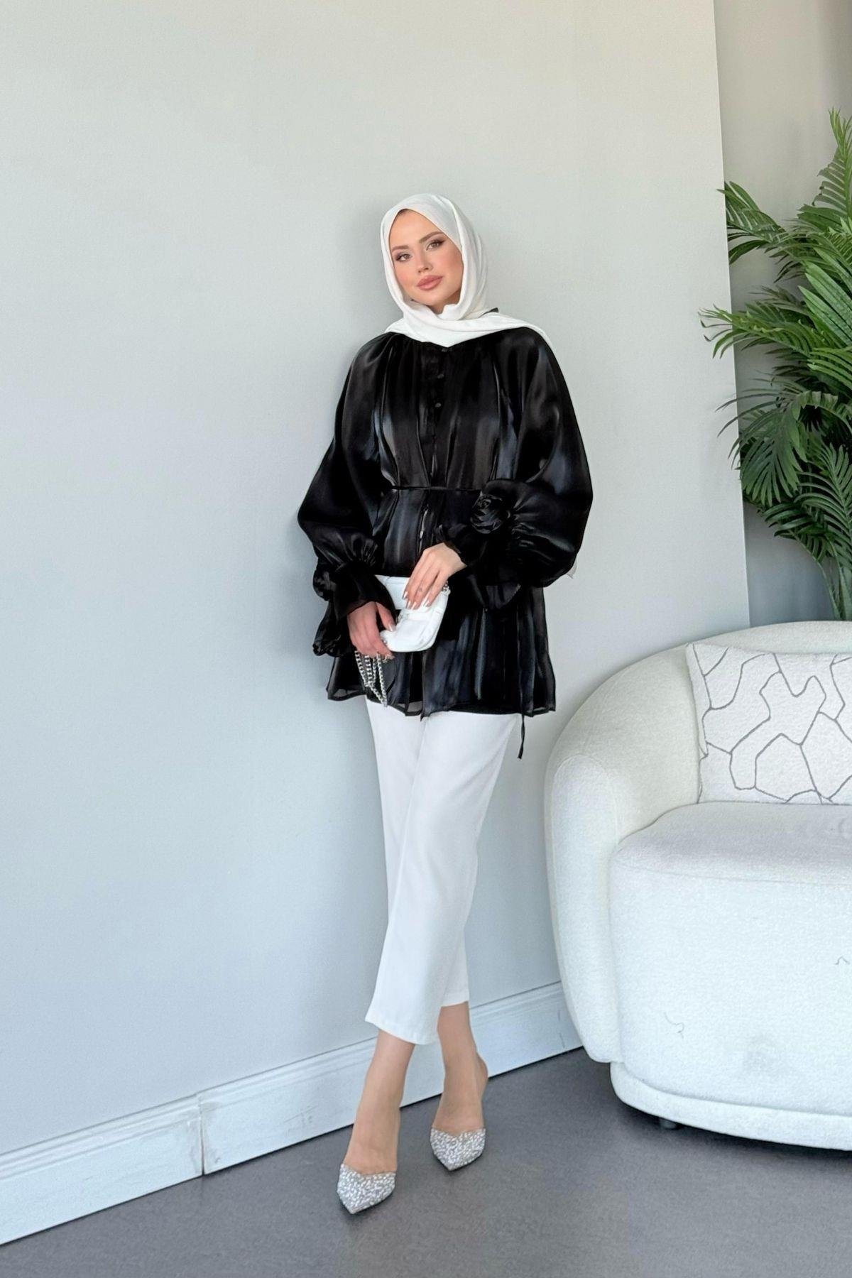 Reian Organze Kap Siyah, Fiyatları Reian Organze Kap Siyah- Haza Moda 