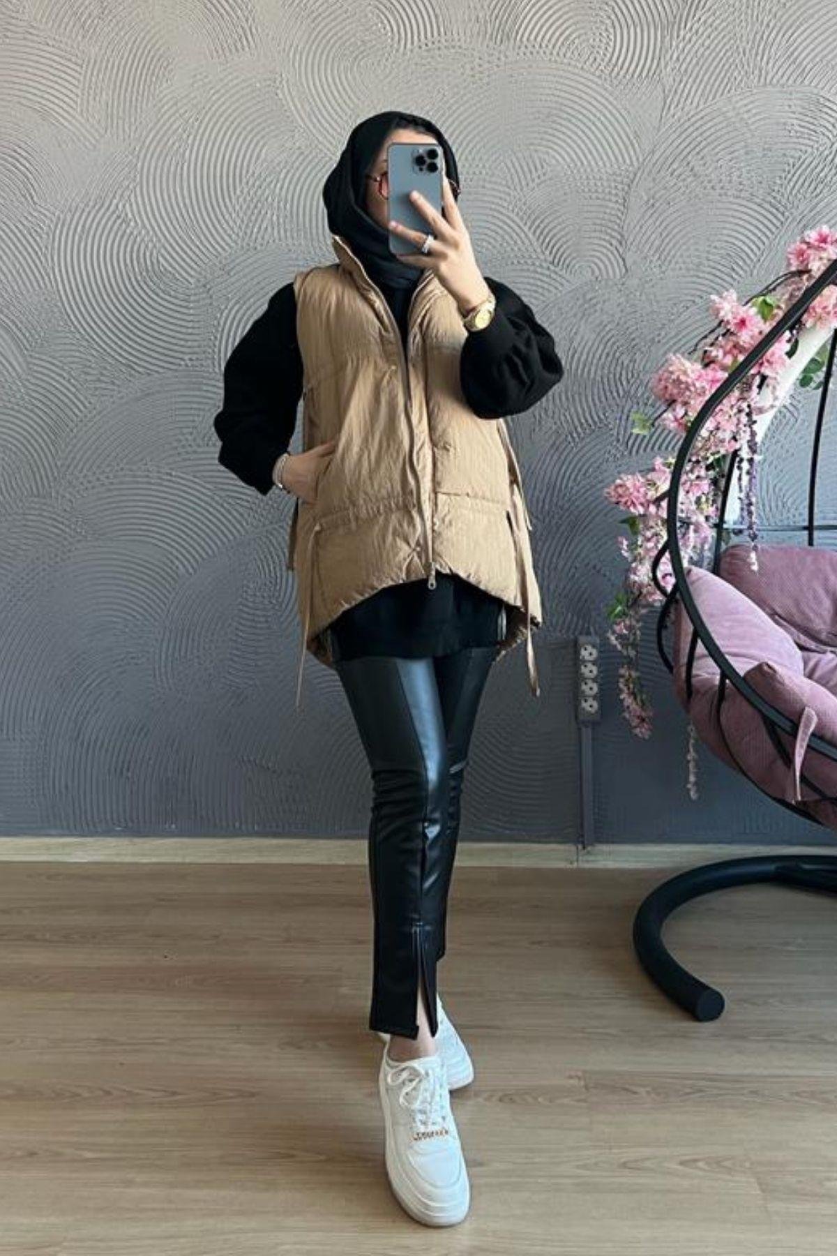 Rika Yelek CAMEL, Fiyatları Rika Yelek-TAŞ – Haza Moda | Tesettür Giyim