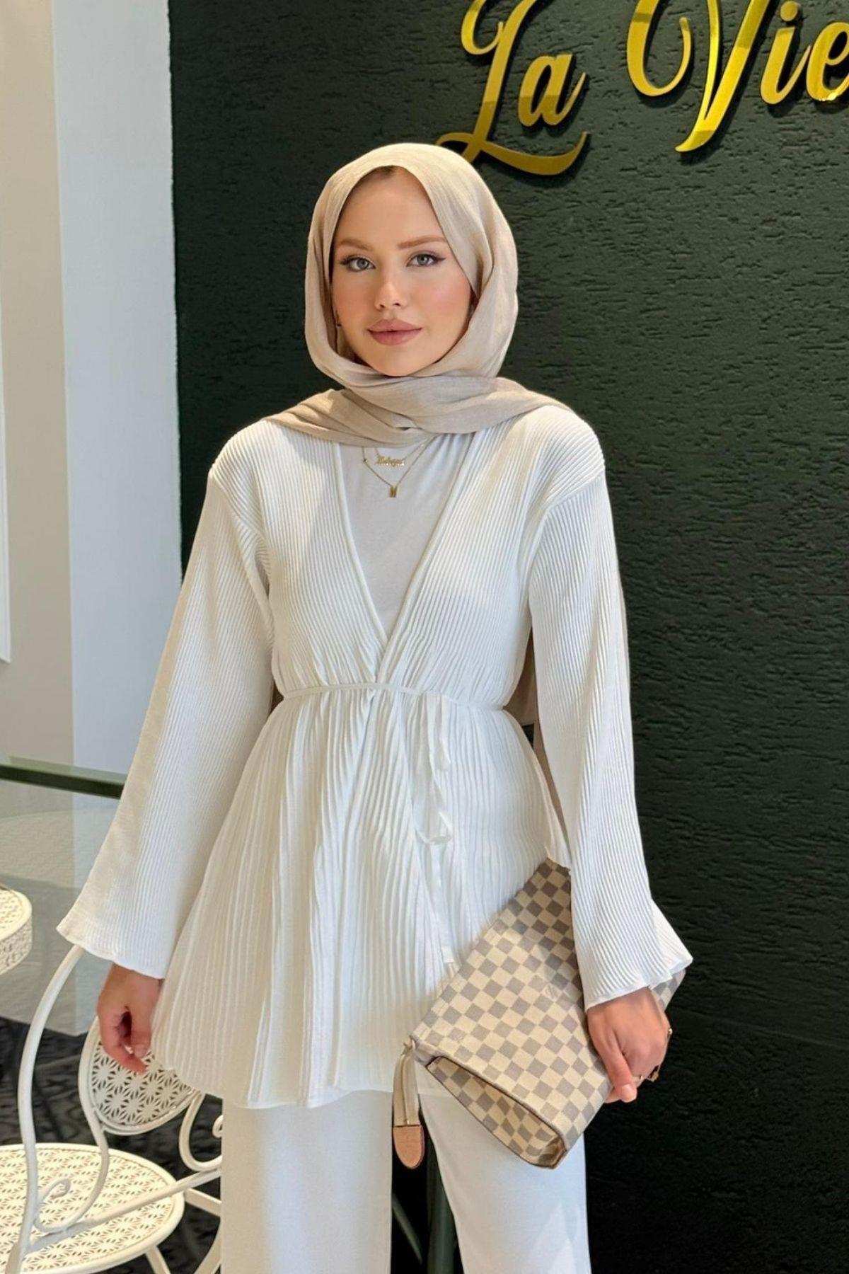 Rio Merserize Pantolonu Takım Beyaz, Fiyatları Rio Merserize Pantolonu Takım Beyaz- Haza Moda 