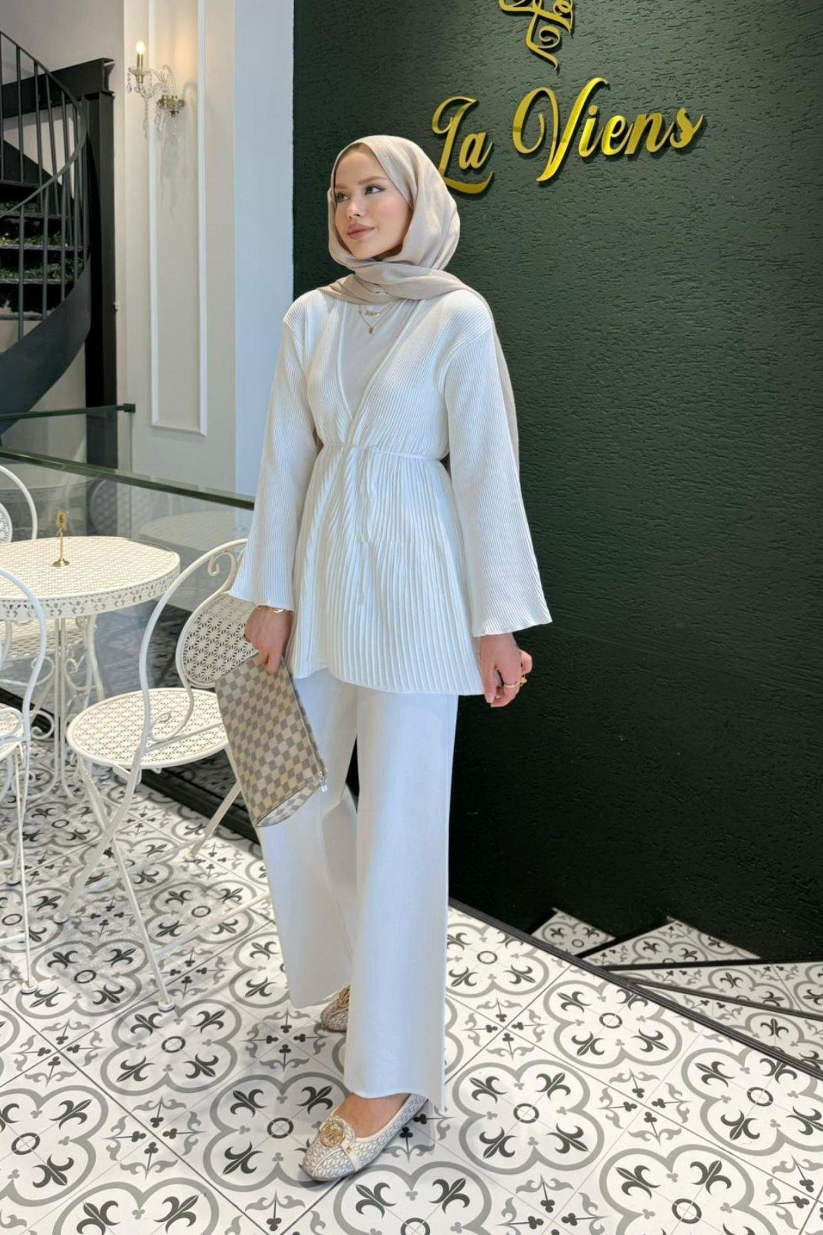 Rio Merserize Pantolonu Takım Beyaz, Fiyatları Rio Merserize Pantolonu Takım Beyaz- Haza Moda 