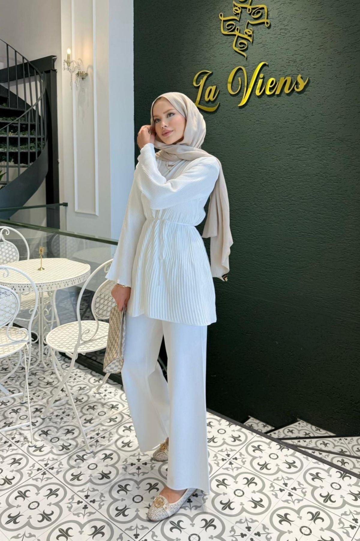 Rio Merserize Pantolonu Takım Beyaz, Fiyatları Rio Merserize Pantolonu Takım Beyaz- Haza Moda 