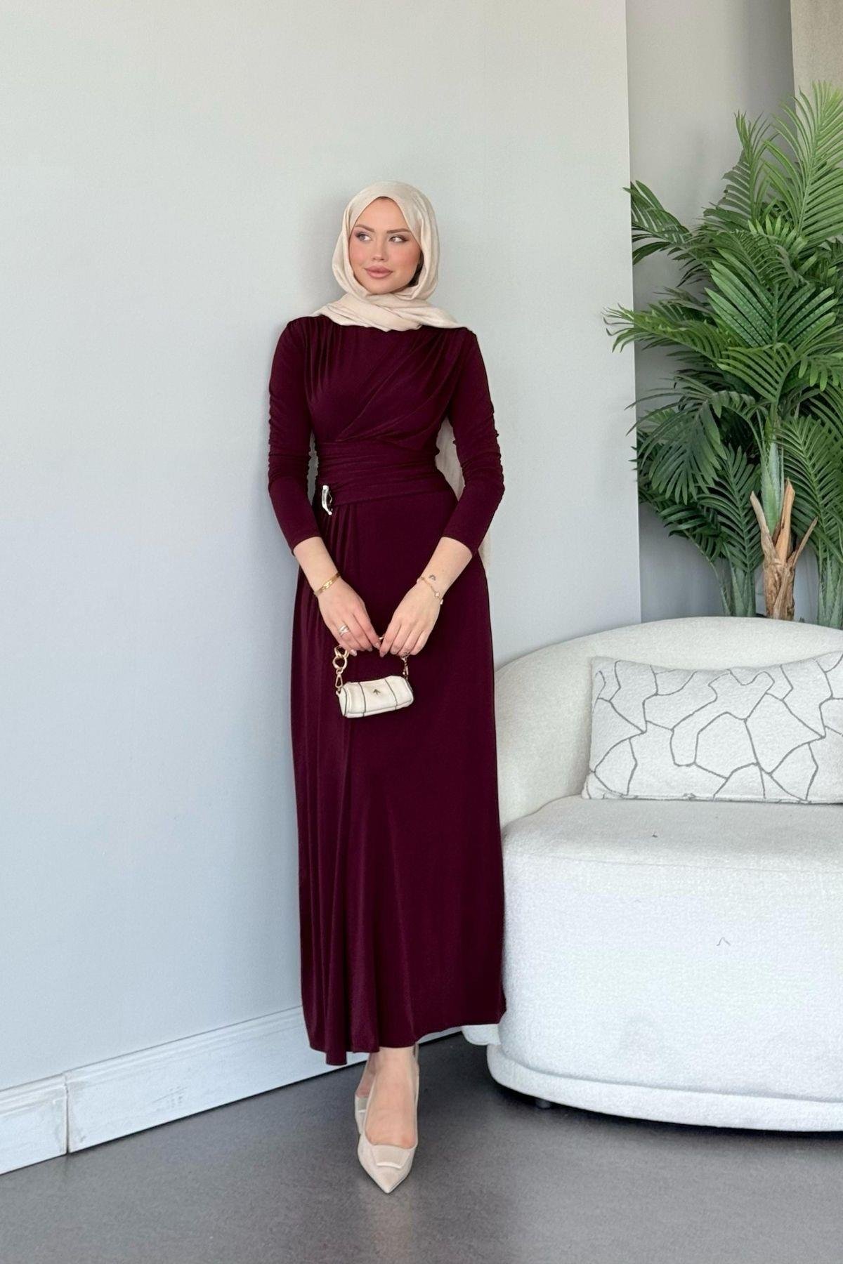 Rixsos Sandy Elbise Bordo, Fiyatları Rixsos Sandy Elbise Bordo- Haza Moda 