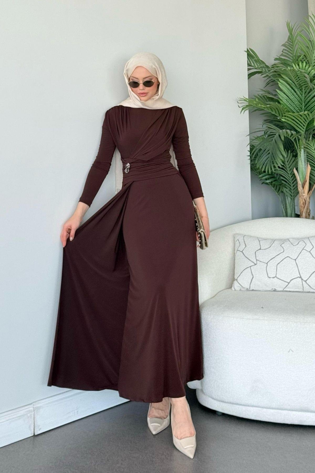 Rixsos Sandy Elbise Kahverengi, Fiyatları Rixsos Sandy Elbise Kahve- Haza Moda 