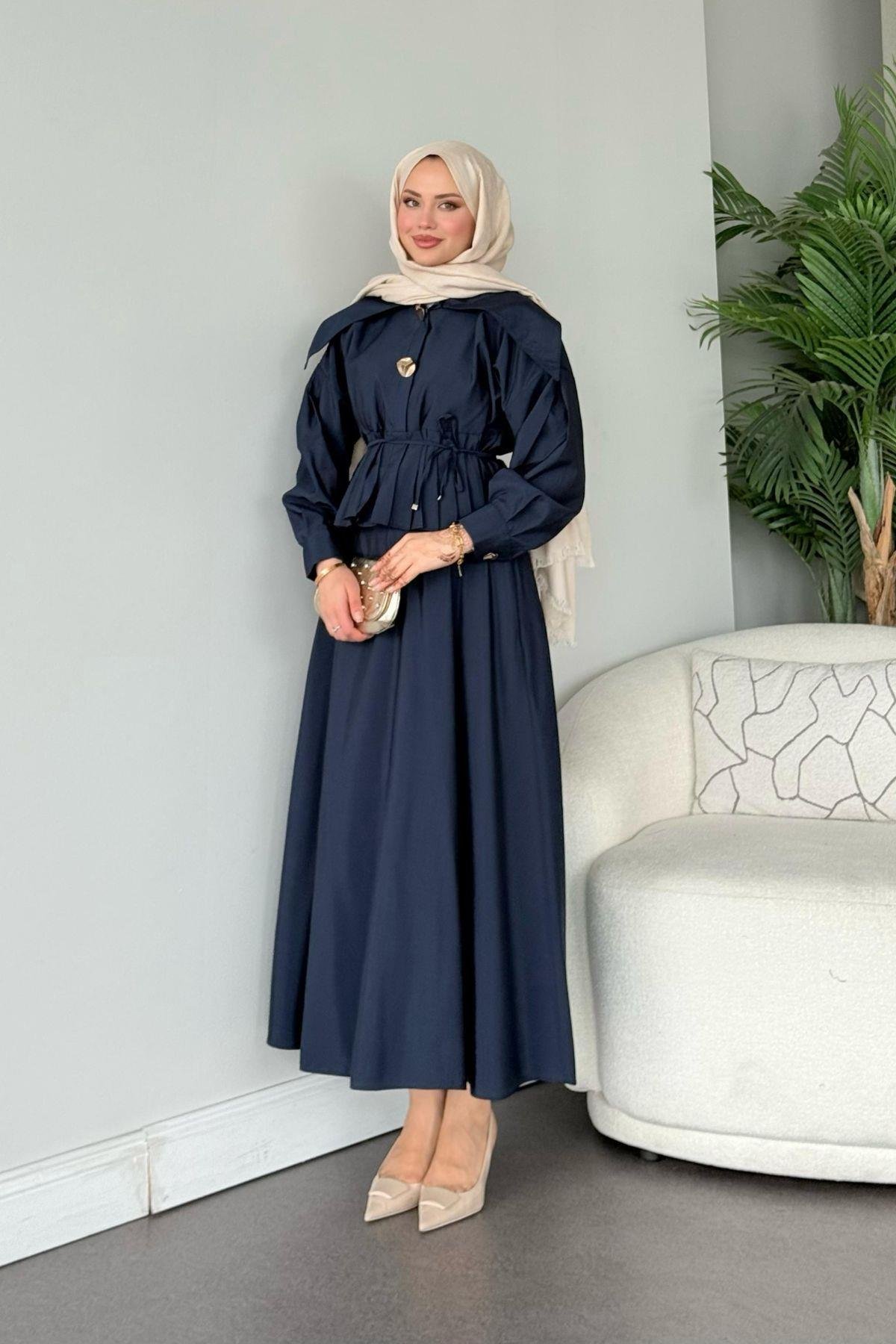 Roma Etekli Takım Lacivert, Fiyatları Roma Etekli Takım Lacivert - Haza Moda 