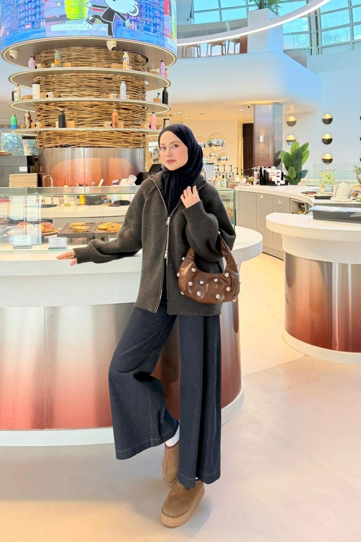 Roma Fermuarlı Hırka Füme, Fiyatları Roma Fermuarlı Hırka Füme | Haza Moda
