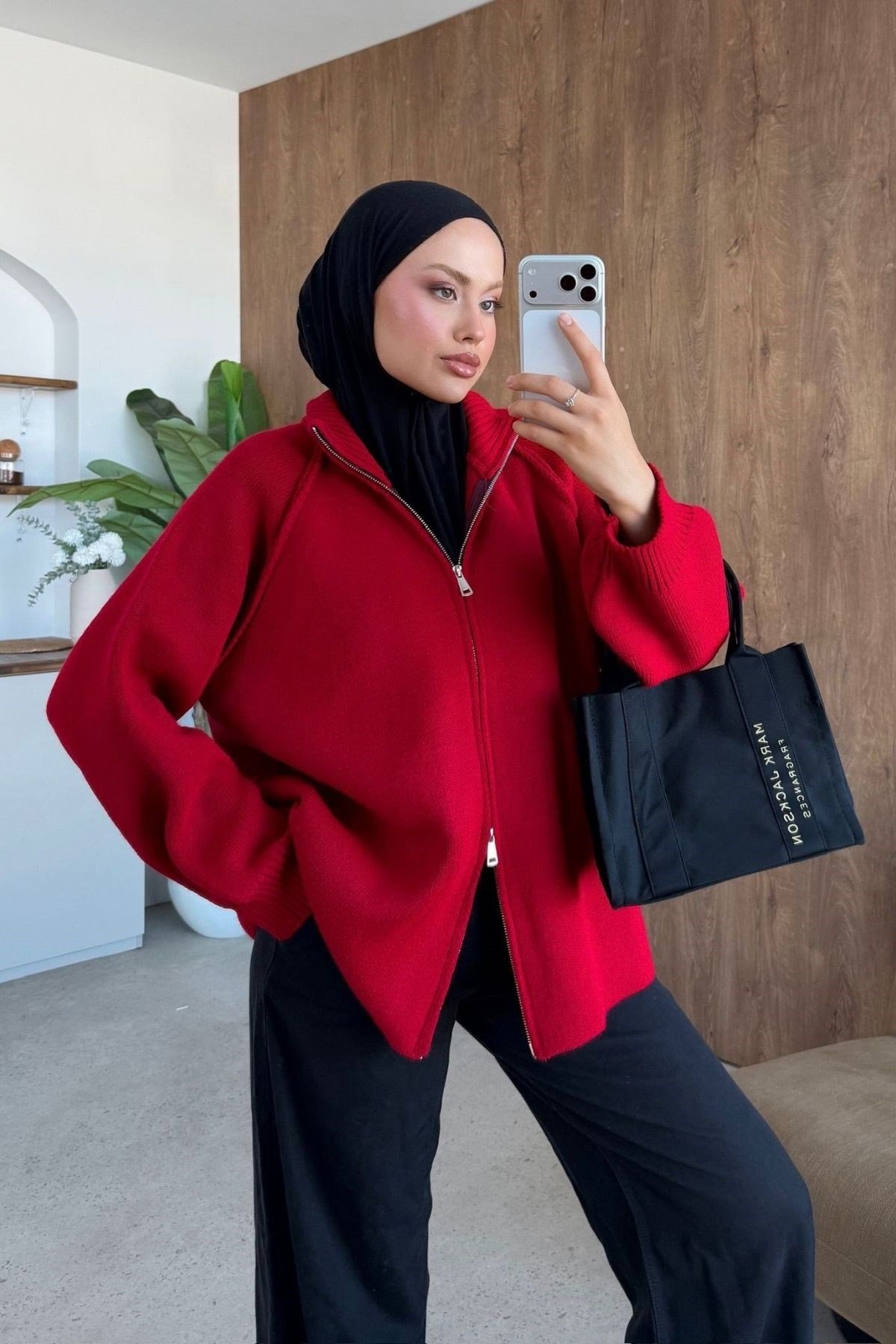 Roma Fermuarlı Hırka Kırmızı, Fiyatları Roma Fermuarlı Hırka LacivertKırmızı| Haza Moda