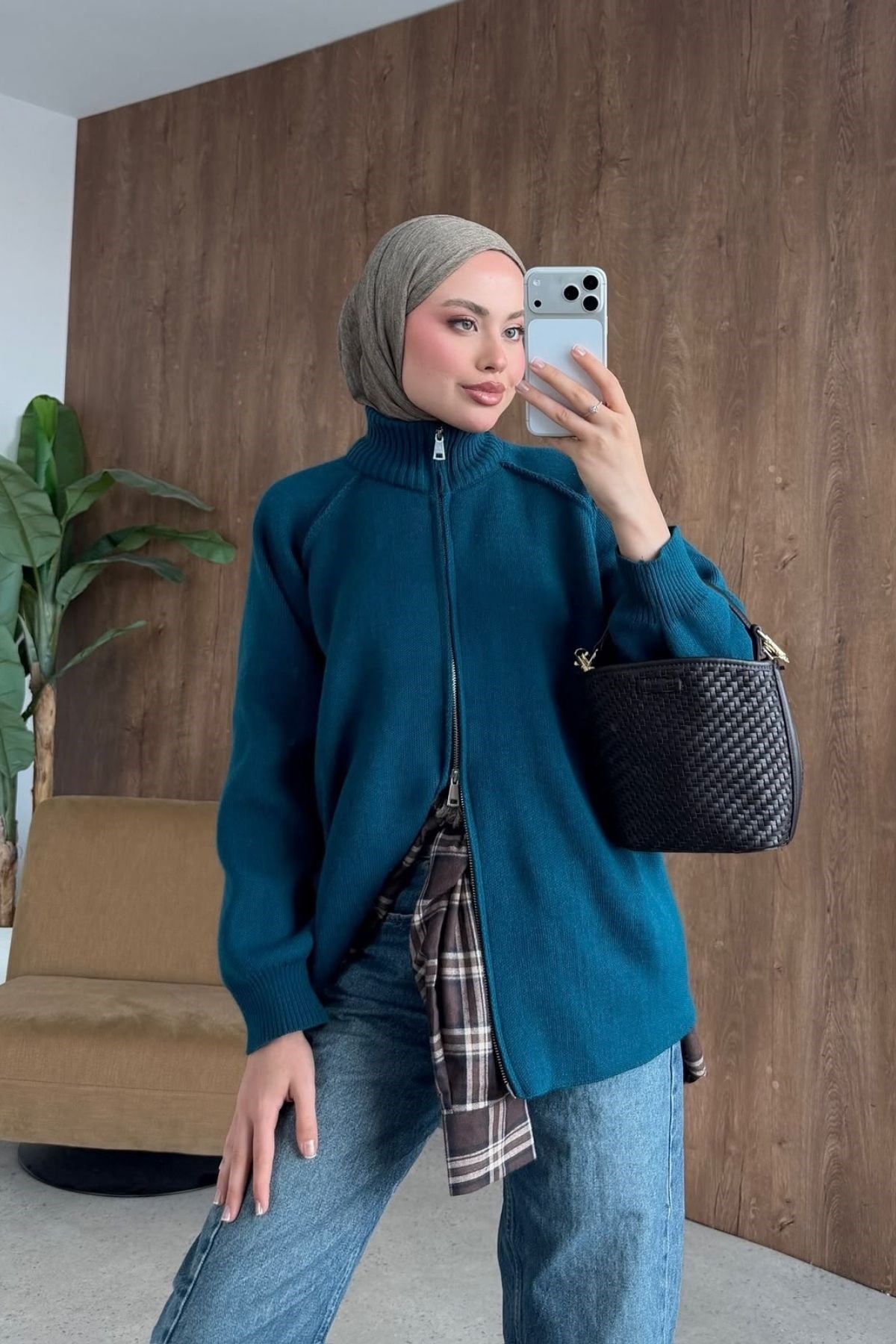 Roma Fermuarlı Hırka Petrol, Fiyatları Roma Fermuarlı Hırka Petrol| Haza Moda