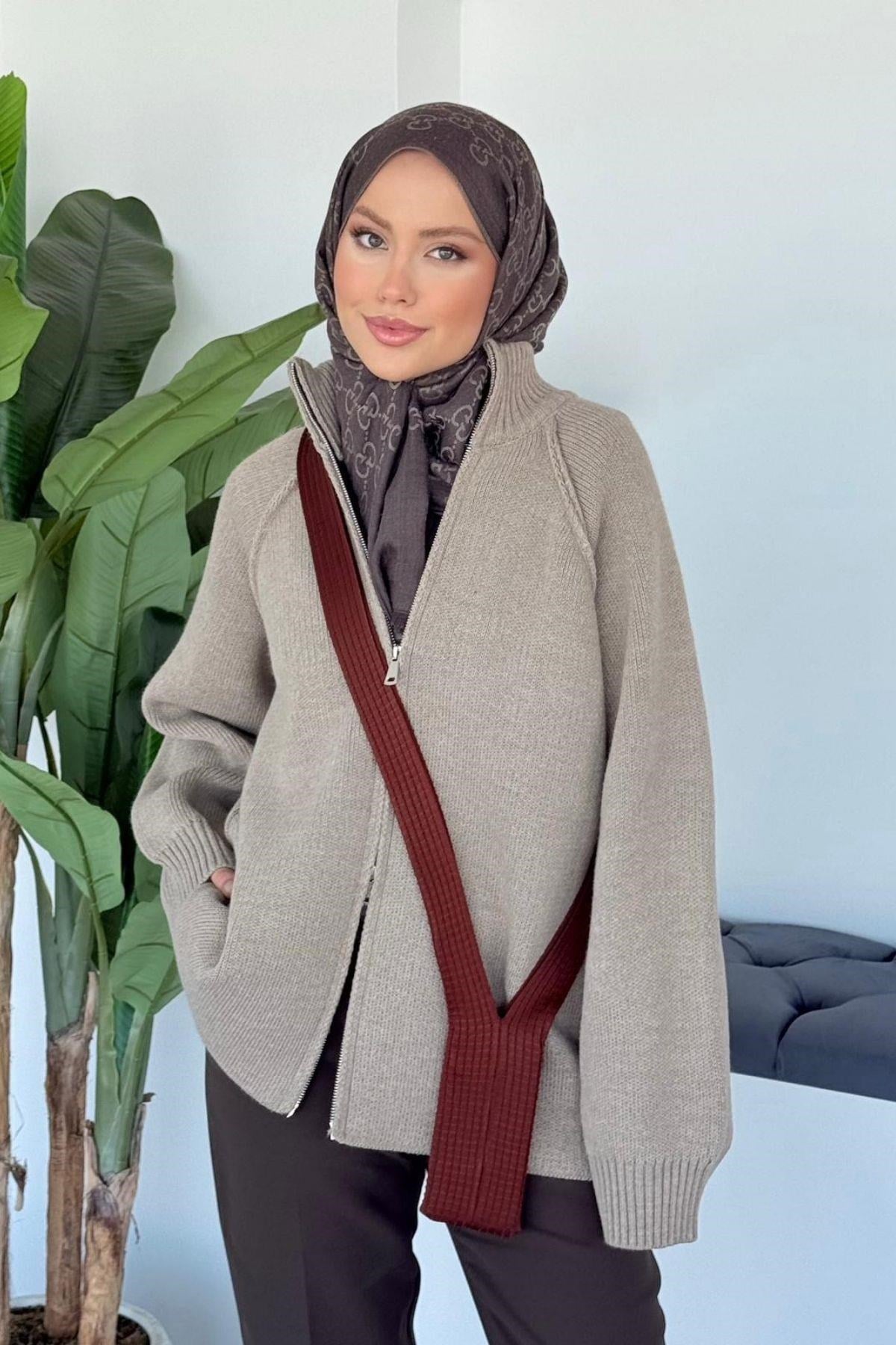 Roma Fermuarlı Hırka Vizon, Fiyatları 