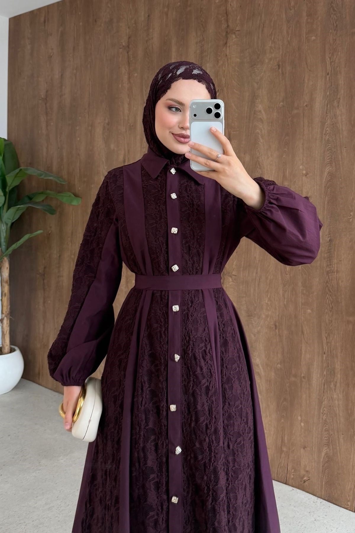 Romantik Dantel Detaylı Elbise Mürdüm, Fiyatları 