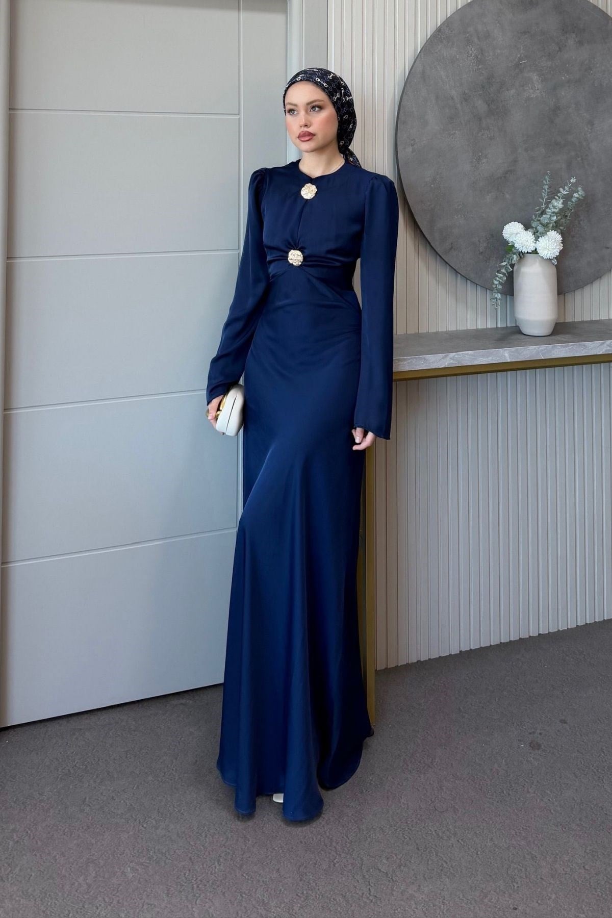 Rosalie Saten Abiye Lacivert, Fiyatları Rosalie Saten Abiye Lacivert | Haza Moda