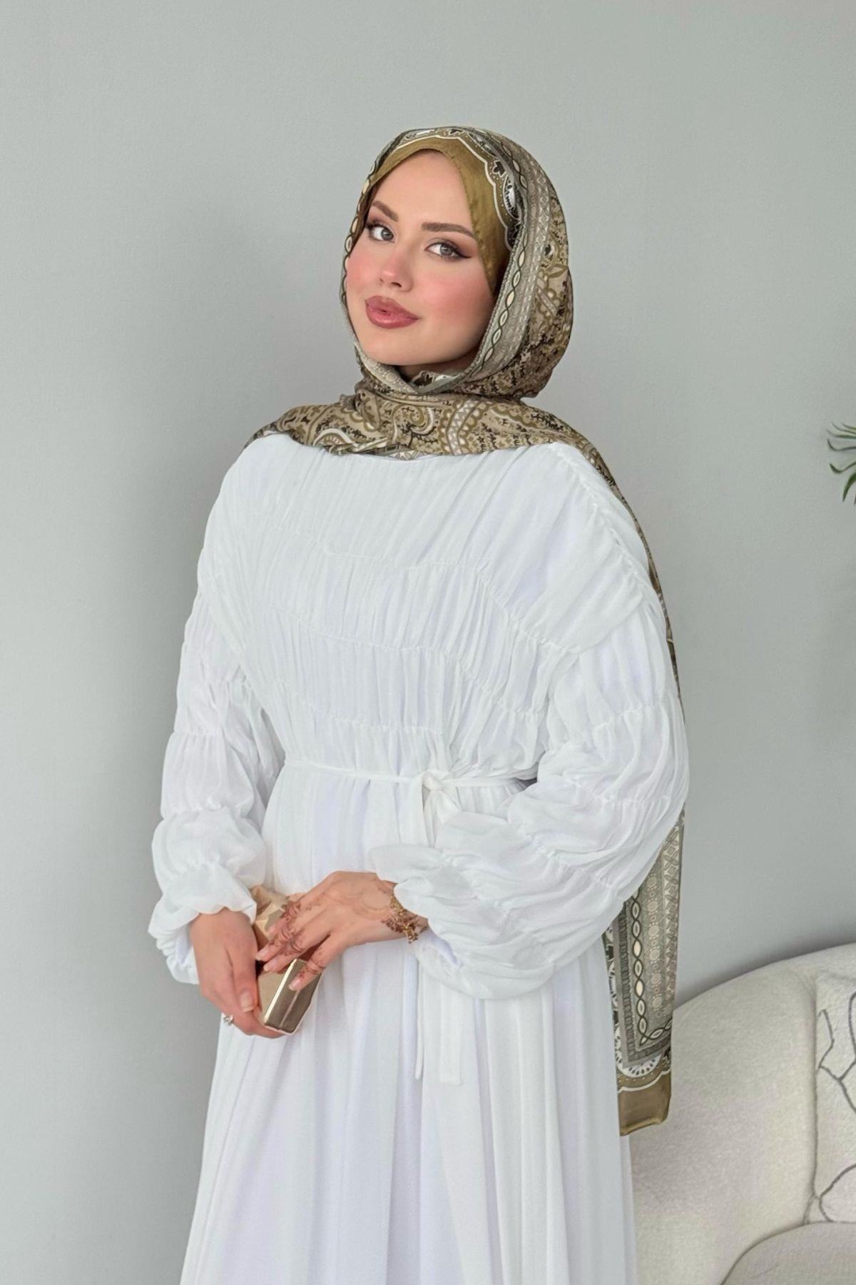 Royal Büzgülü Elbise Beyaz, Fiyatları Royal Büzgülü Elbise Beyaz