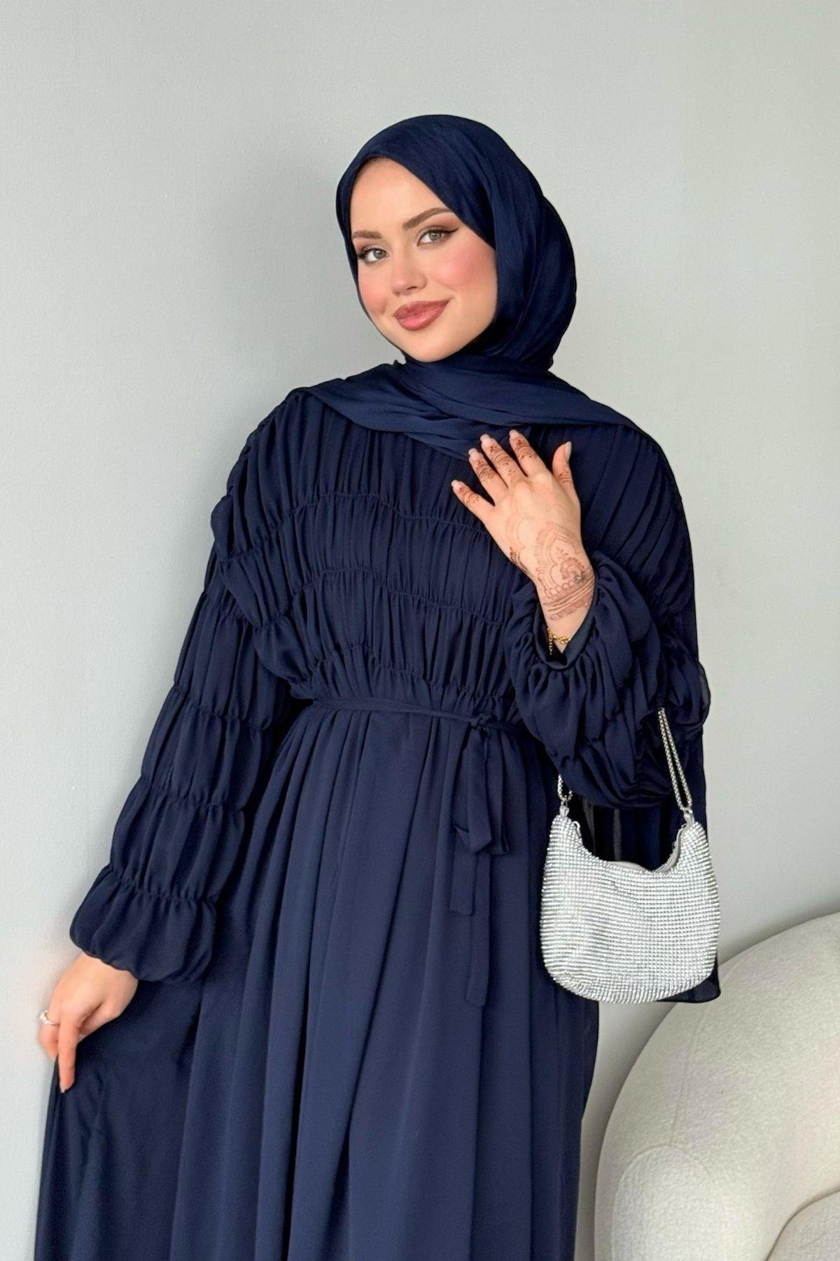 Royal Büzgülü Elbise Lacivert, Fiyatları Royal Büzgülü Elbise Lacivert