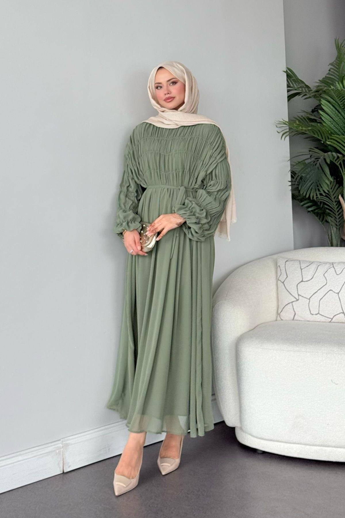 Royal Büzgülü Elbise Mint, Fiyatları Royal Büzgülü Elbise Mint