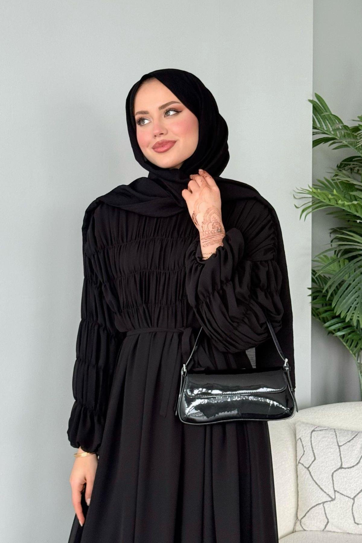 Royal Büzgülü Elbise Siyah, Fiyatları Royal Büzgülü Elbise Siyah