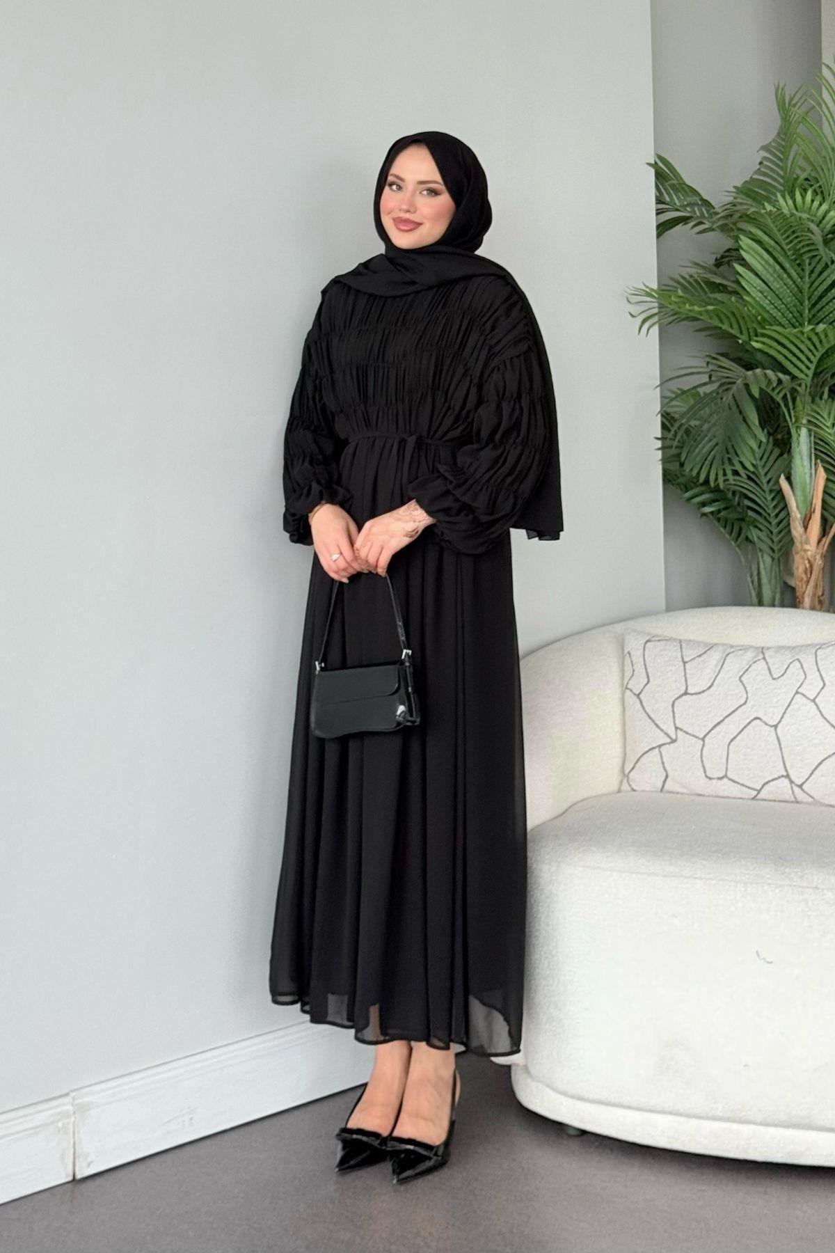 Royal Büzgülü Elbise Siyah, Fiyatları Royal Büzgülü Elbise Siyah