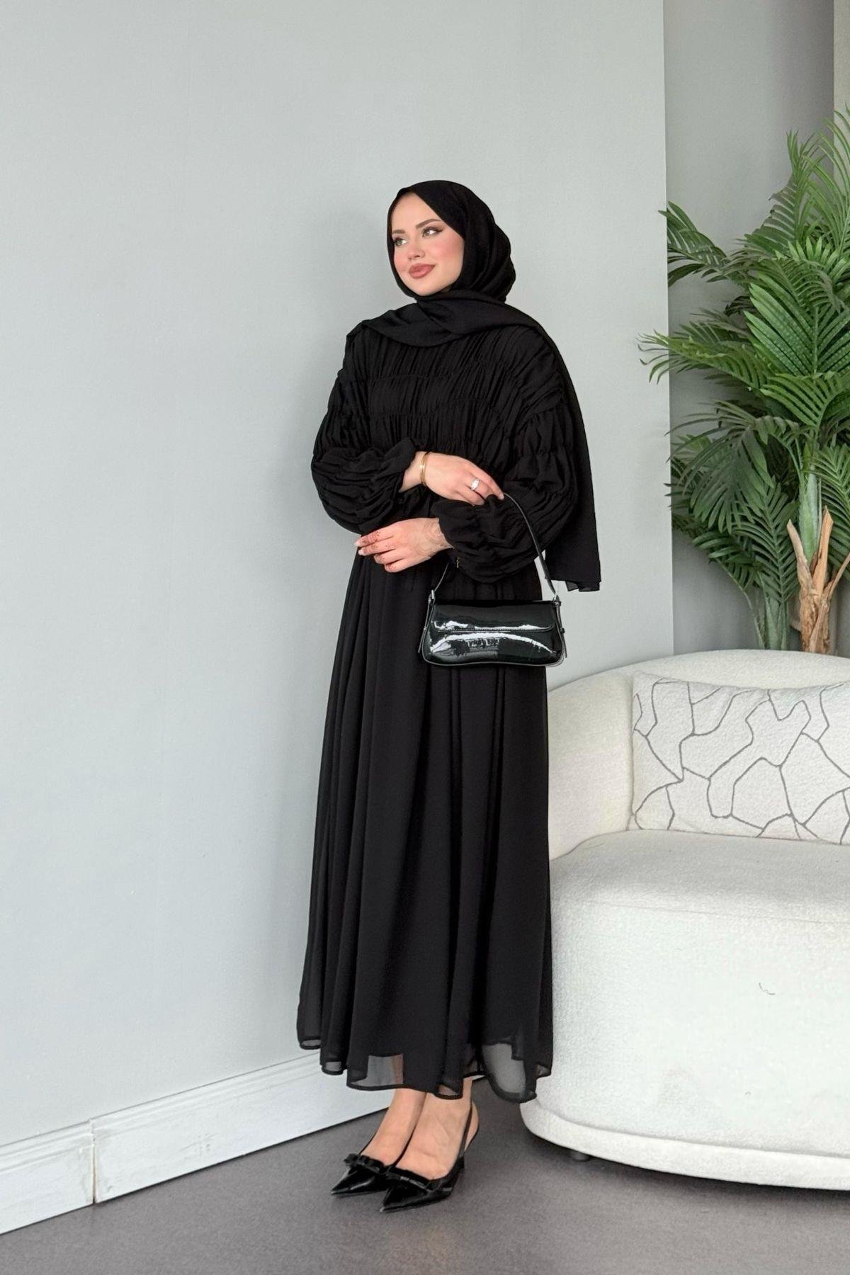 Royal Büzgülü Elbise Siyah, Fiyatları Royal Büzgülü Elbise Siyah