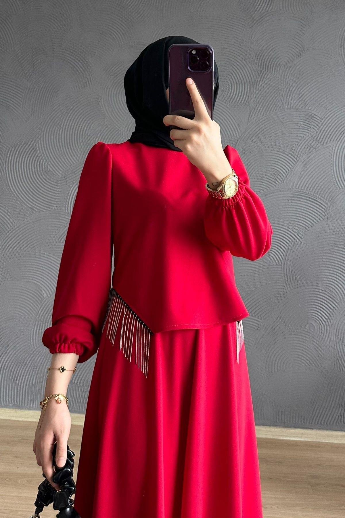 Roza Etekli Takım Kırmızı, Fiyatları 