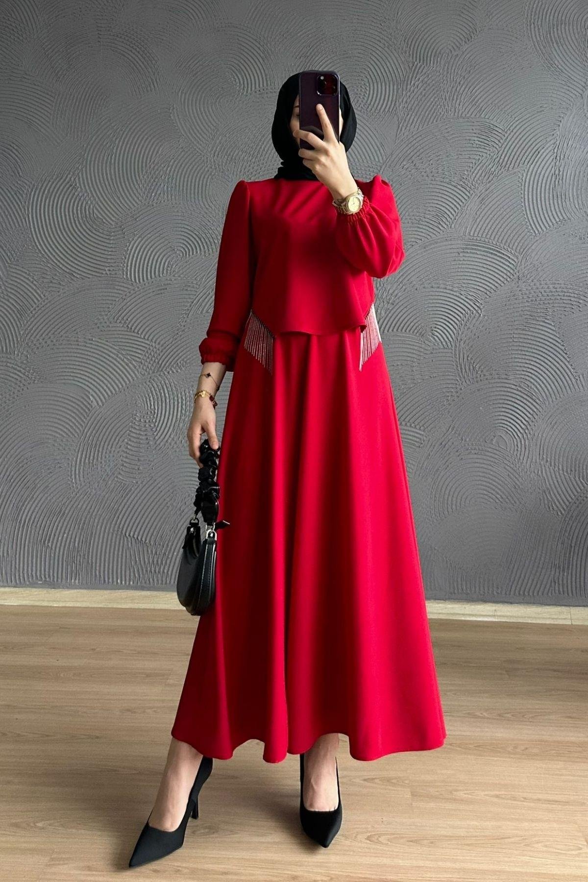 Roza Etekli Takım Kırmızı, Fiyatları 