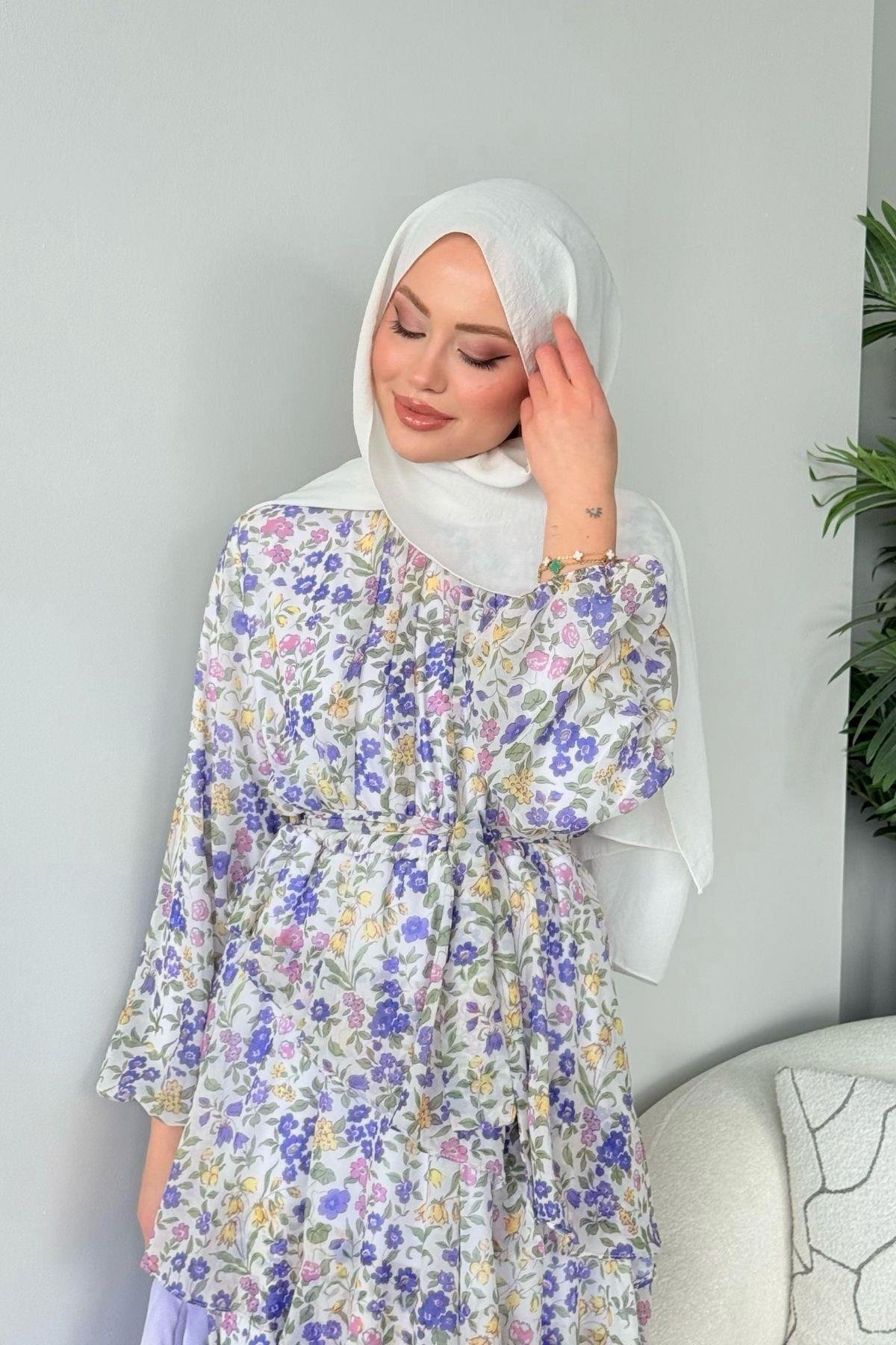 Rümeysa Desenli Elbise Lila, Fiyatları Rümeysa Desenli Elbise Lila