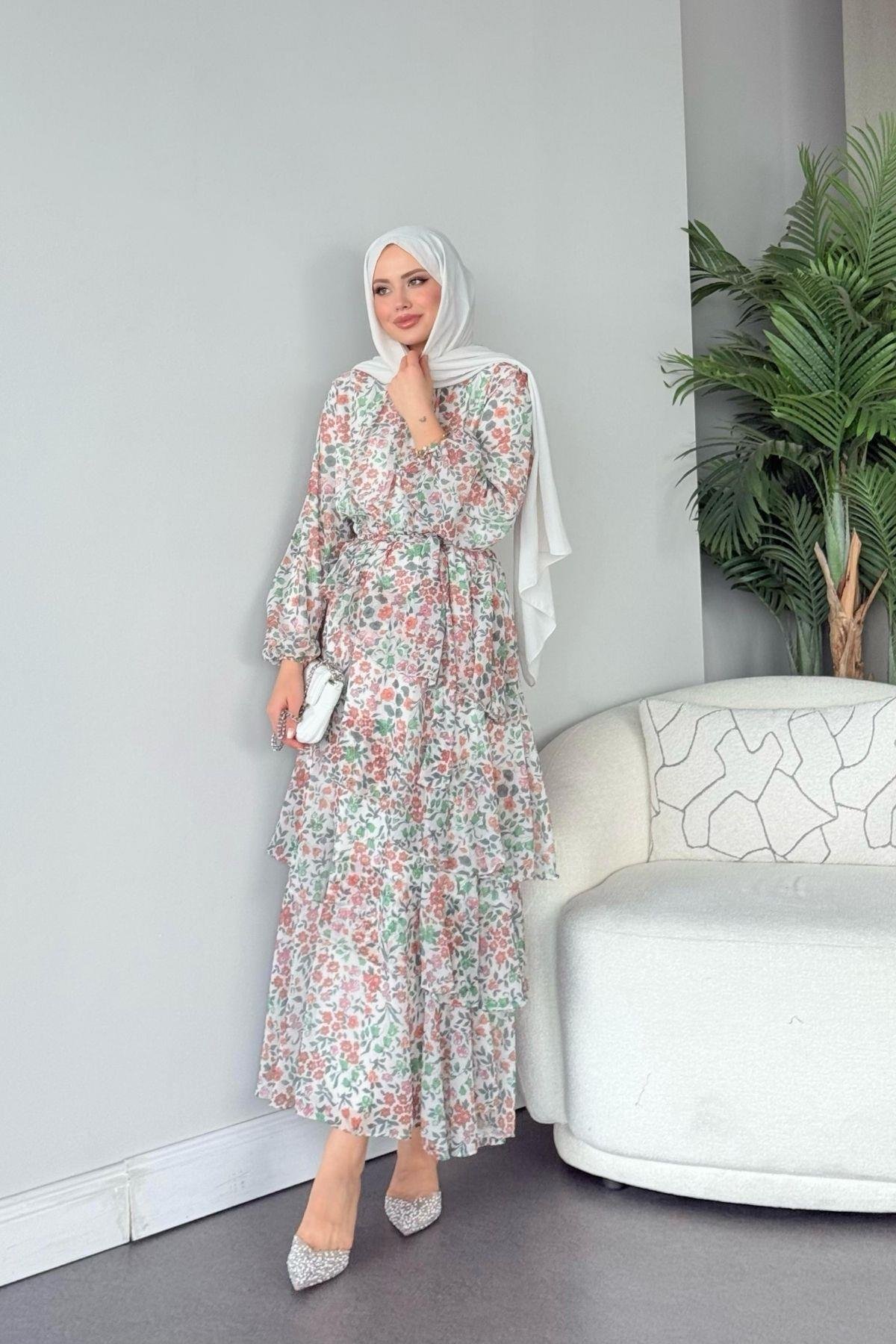 Rümeysa Desenli Elbise Mint, Fiyatları Rümeysa Desenli Elbise Mint