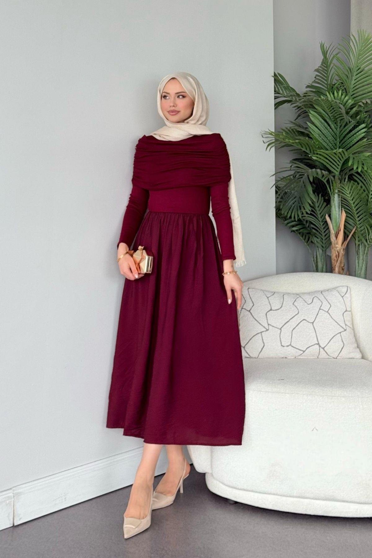 Rüyam Elbise Bordo, Fiyatları Rüyam Elbise Bordo - Haza Moda 