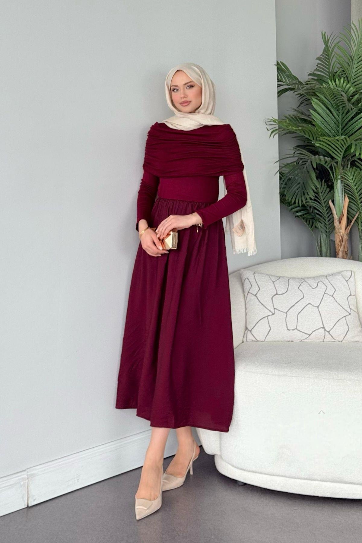 Rüyam Elbise Bordo, Fiyatları Rüyam Elbise Bordo - Haza Moda 