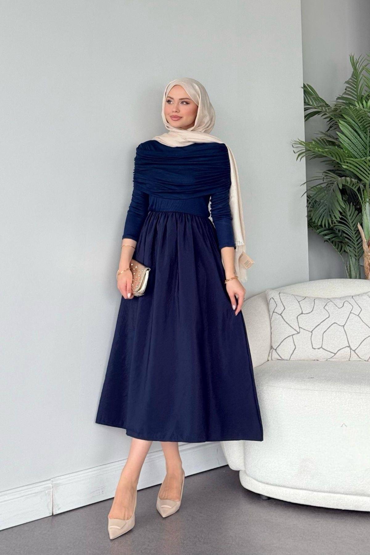 Rüyam Elbise Lacivert, Fiyatları Rüyam Elbise Lacivert- Haza Moda 