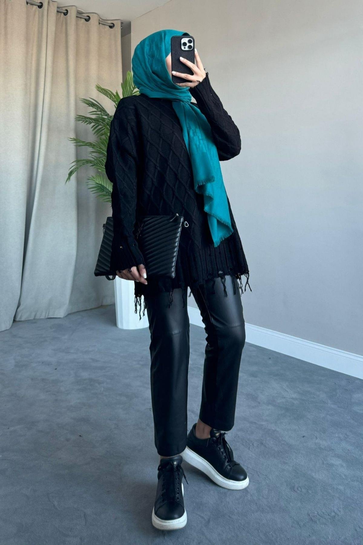 Saçaklı Baklava Kazak Siyah, Fiyatları 