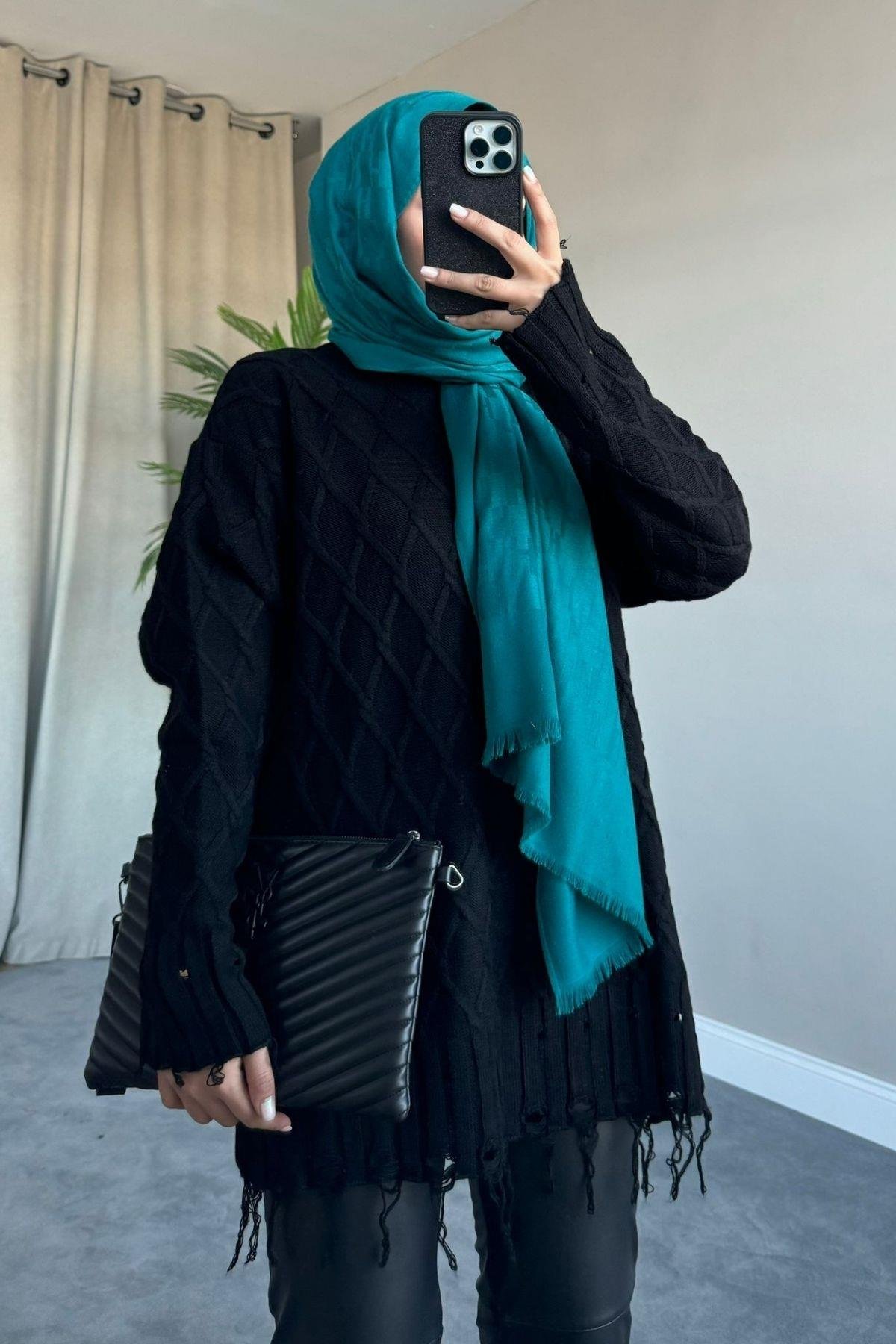 Saçaklı Baklava Kazak Siyah, Fiyatları 