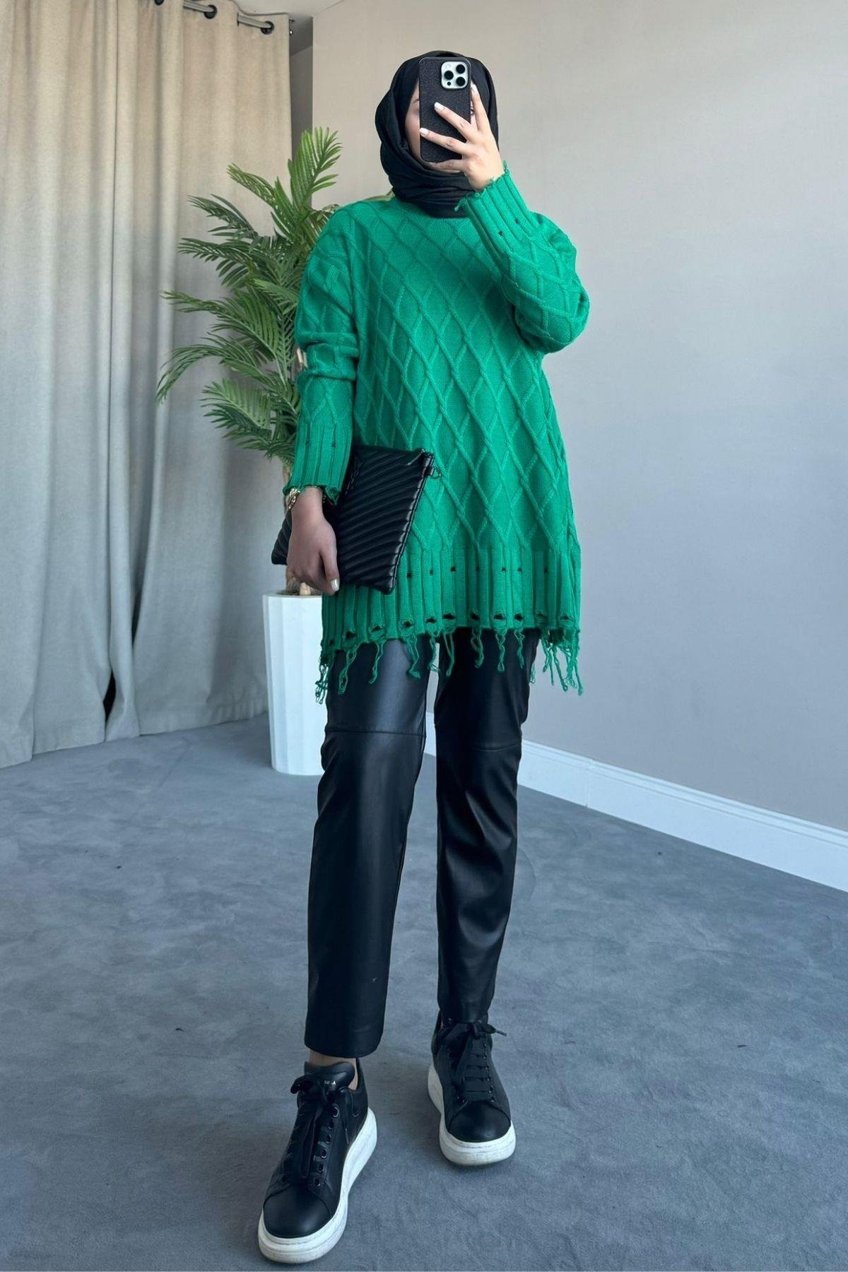 Saçaklı Baklava Kazak Yeşil, Fiyatları 