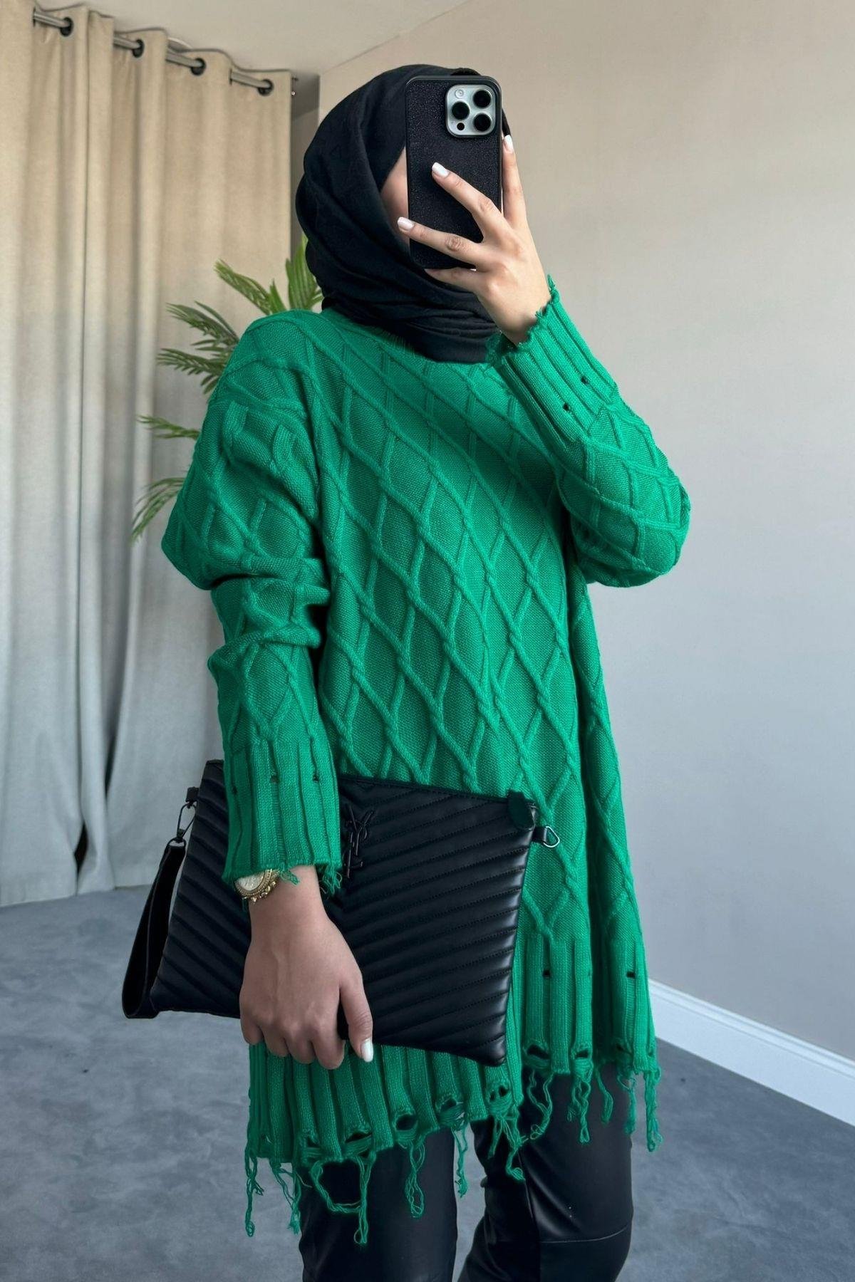 Saçaklı Baklava Kazak Yeşil, Fiyatları 