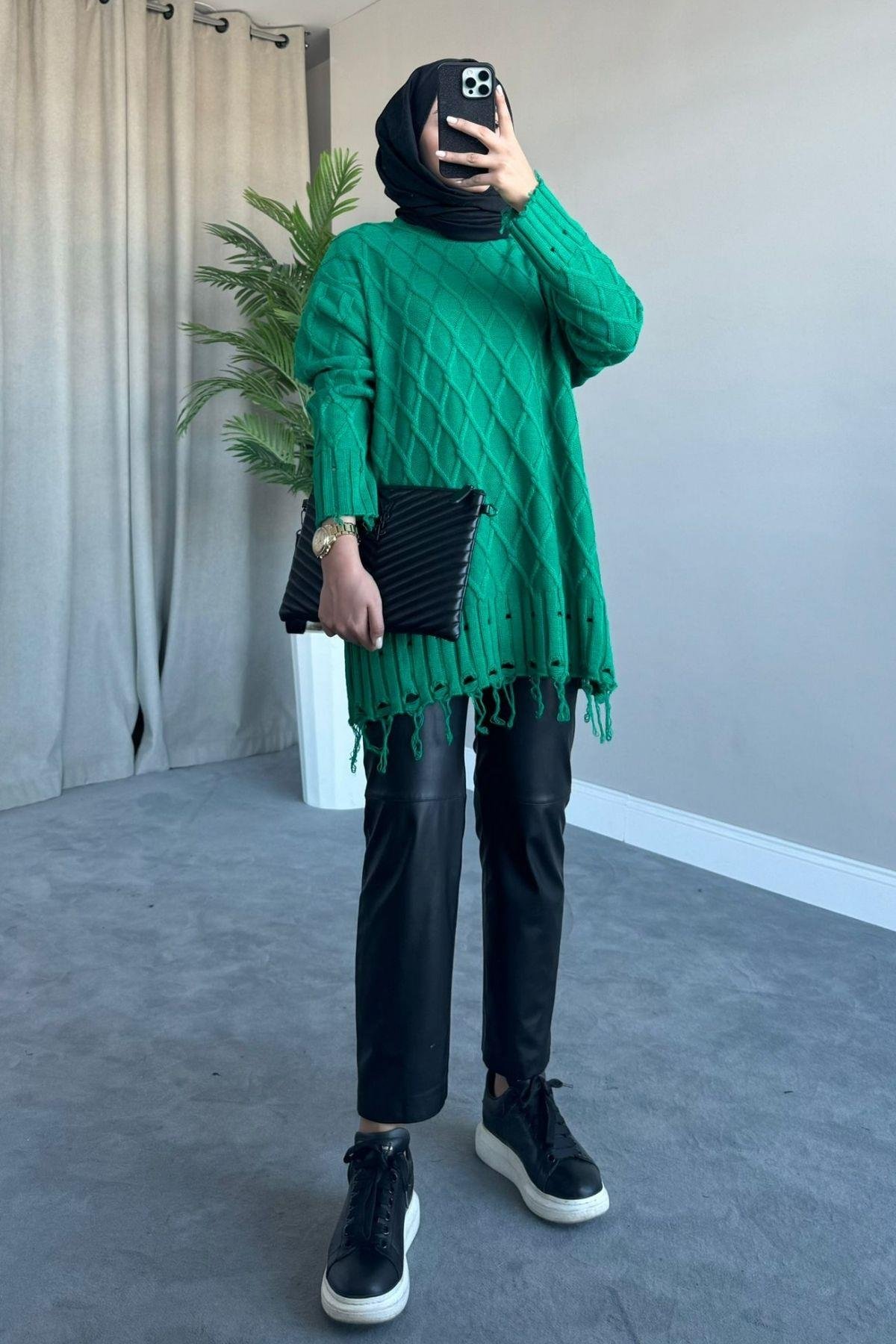 Saçaklı Baklava Kazak Yeşil, Fiyatları 