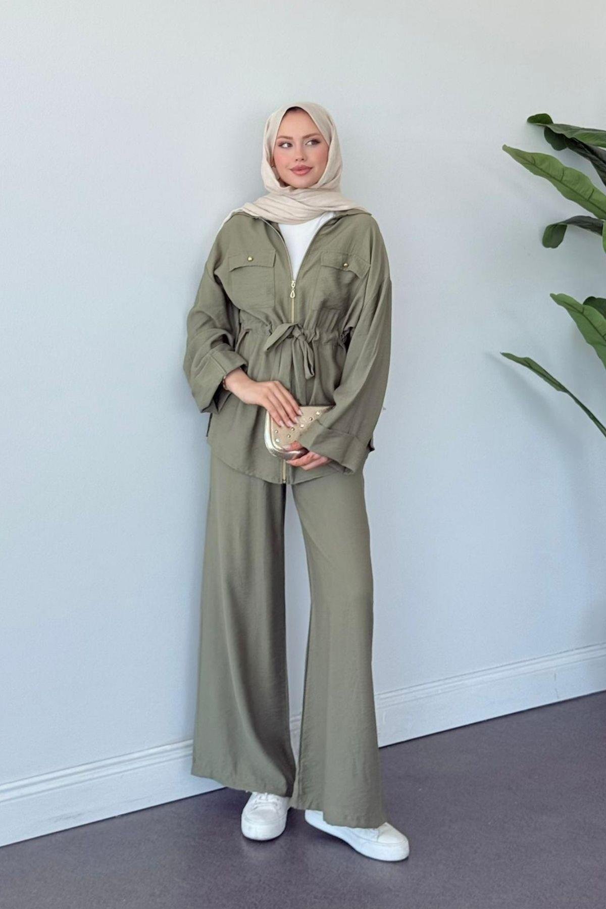 Şakayık Takım Haki, Fiyatları Şakayık Takım Haki- Haza Moda 