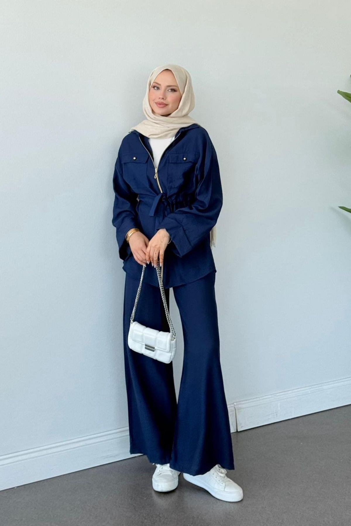 Şakayık Takım Lacivert, Fiyatları Şakayık Takım Lacivert- Haza Moda 