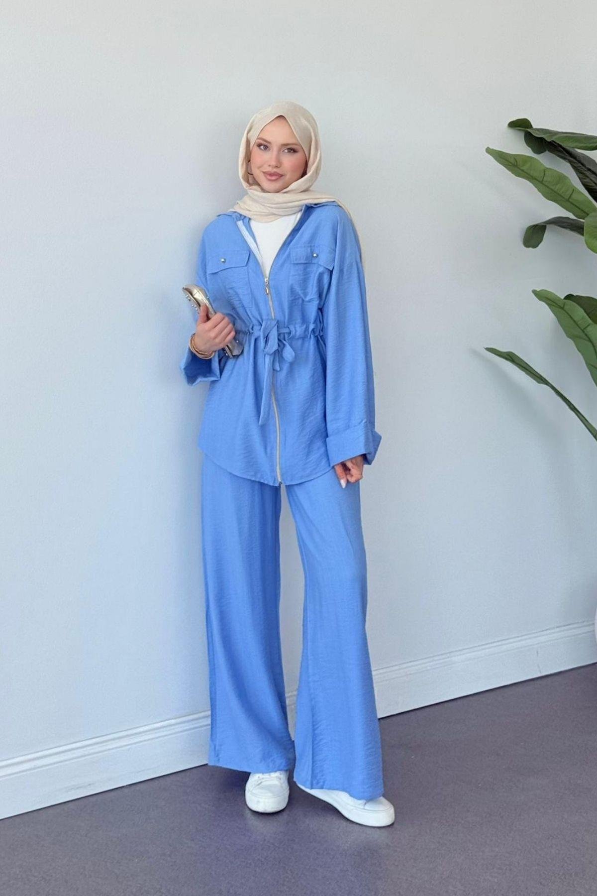 Şakayık Takım Mavi, Fiyatları Şakayık Takım Mavi- Haza Moda 