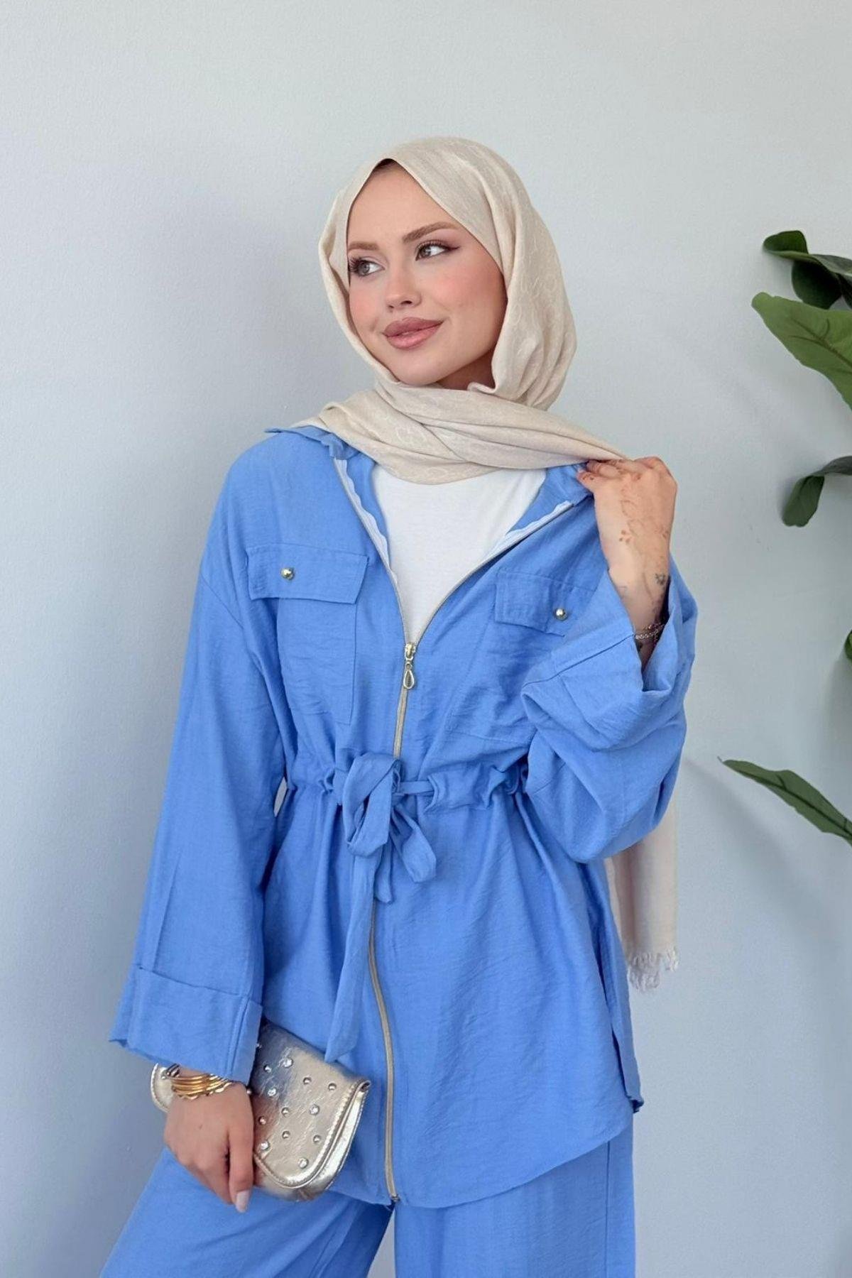 Şakayık Takım Mavi, Fiyatları Şakayık Takım Mavi- Haza Moda 