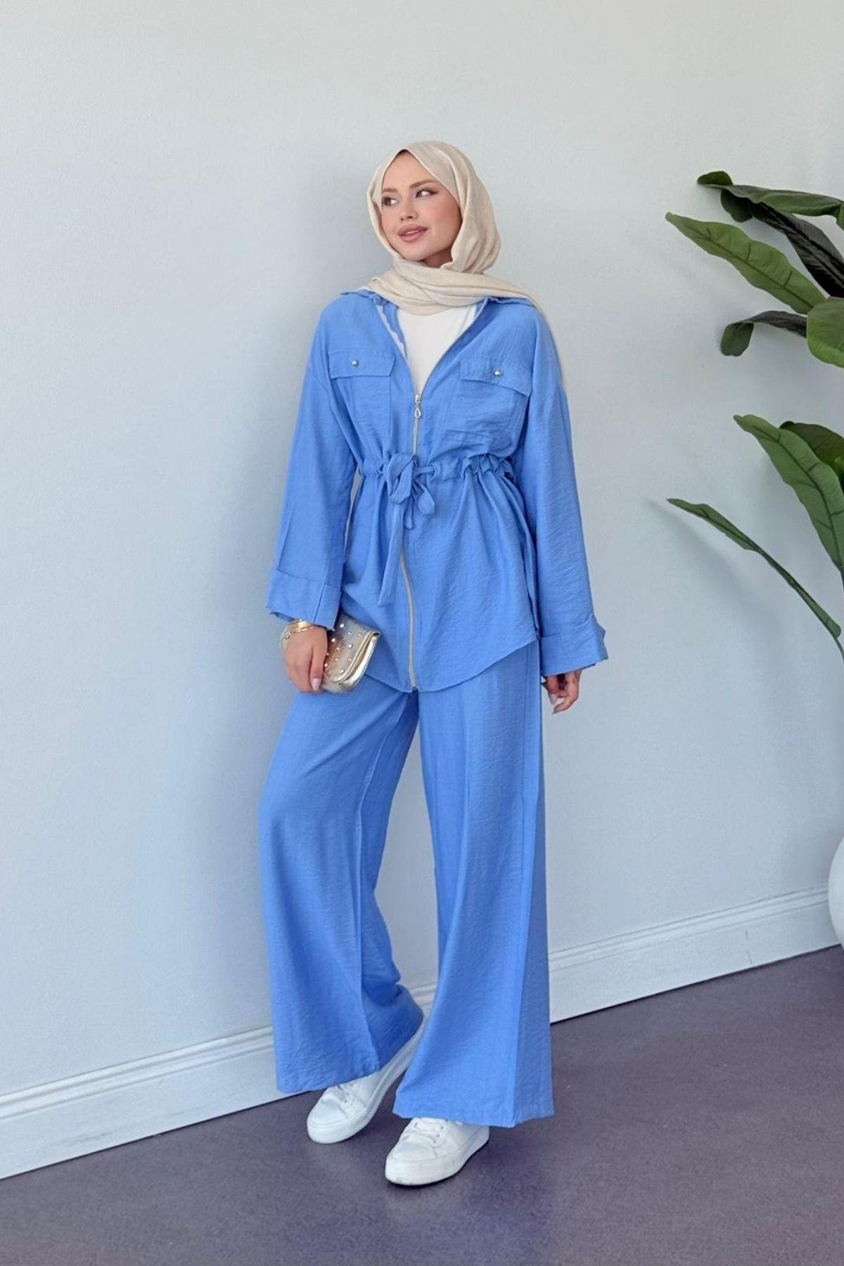 Şakayık Takım Mavi, Fiyatları Şakayık Takım Mavi- Haza Moda 