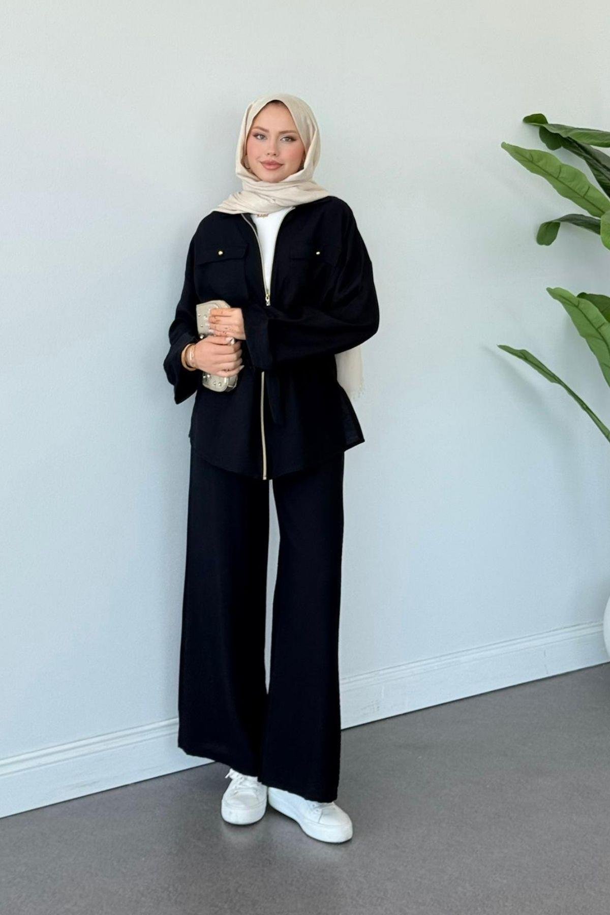 Şakayık Takım Siyah, Fiyatları Şakayık Takım Siyah- Haza Moda 