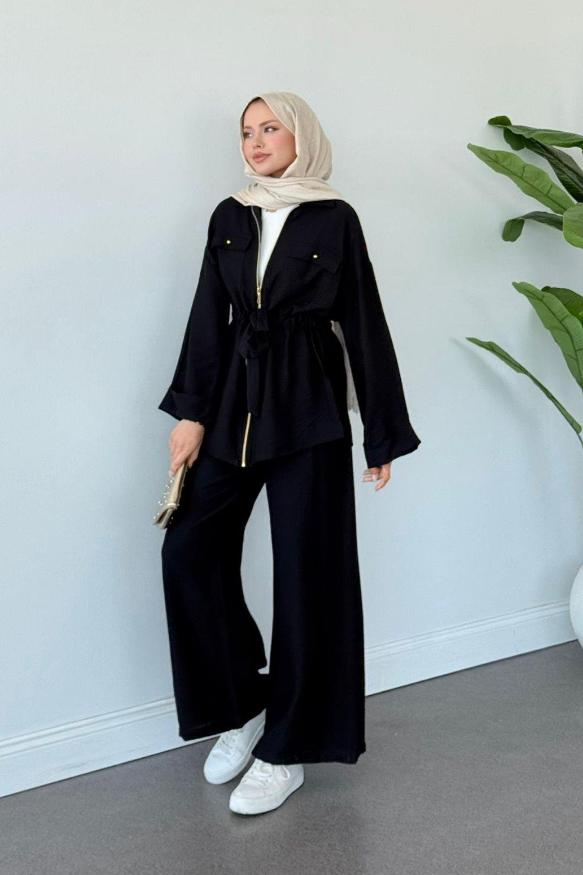 Şakayık Takım Siyah, Fiyatları Şakayık Takım Siyah- Haza Moda 