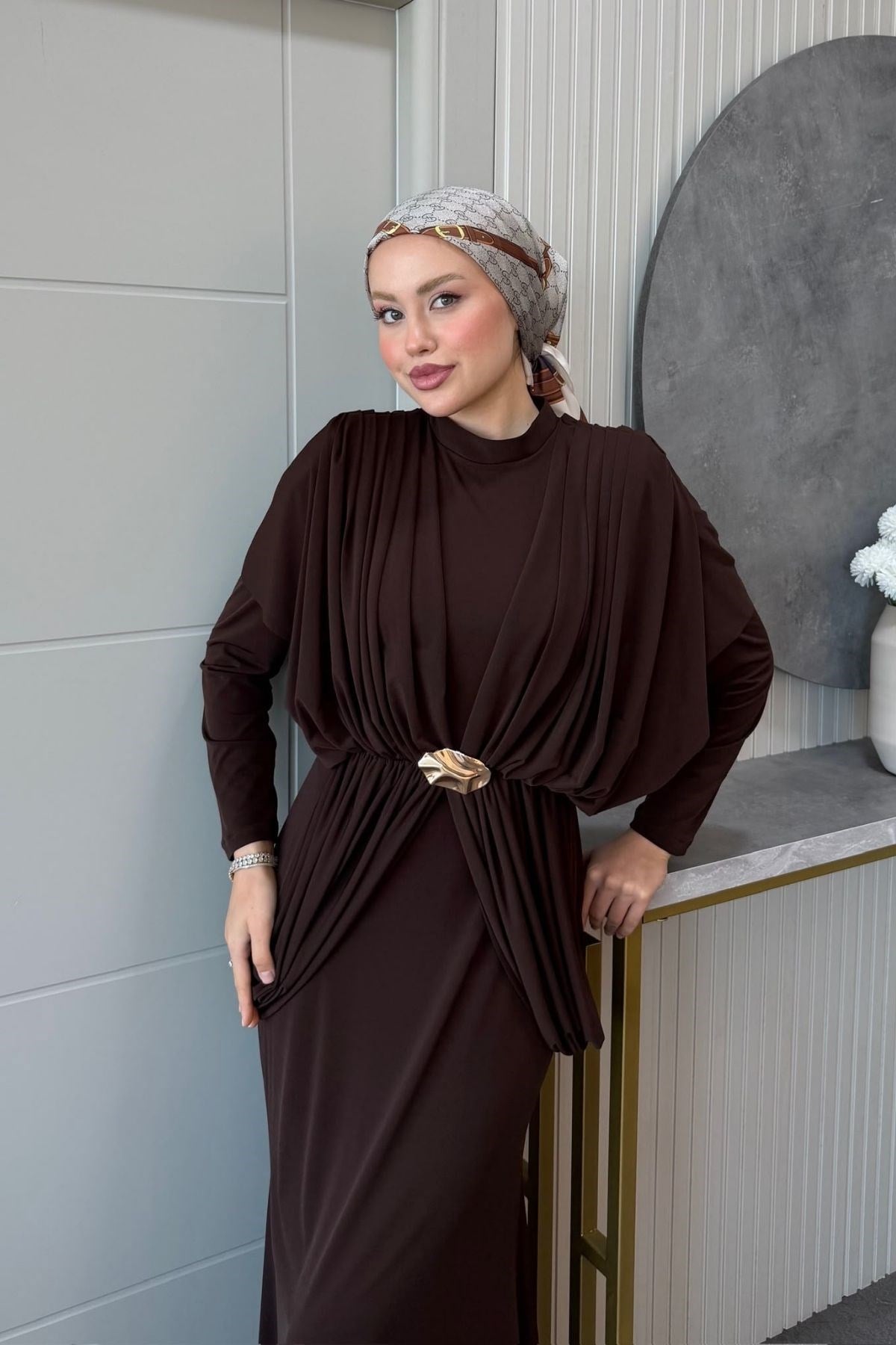 Sandy Lotus Elbise Kahve, Fiyatları Sandy Lotus Elbise Kahve| Haza Moda