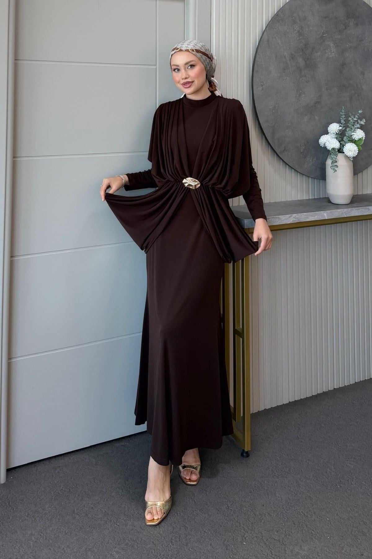 Sandy Lotus Elbise Kahve, Fiyatları Sandy Lotus Elbise Kahve| Haza Moda