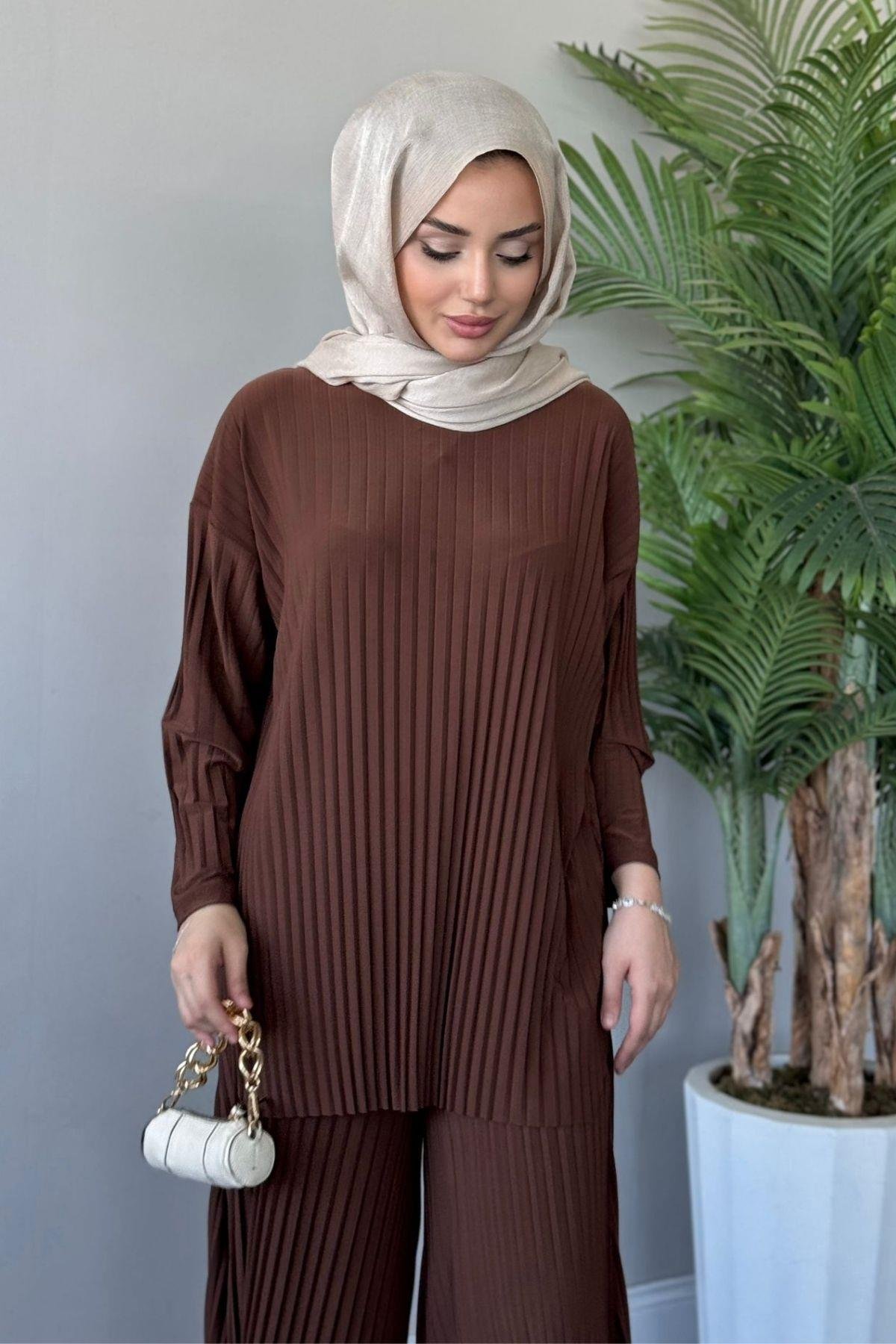 Sandy Suit Pilisoley Coffee, Fiyatları Sandy Team Pilisoley Coffee - Haza Moda | Hijab Clothing