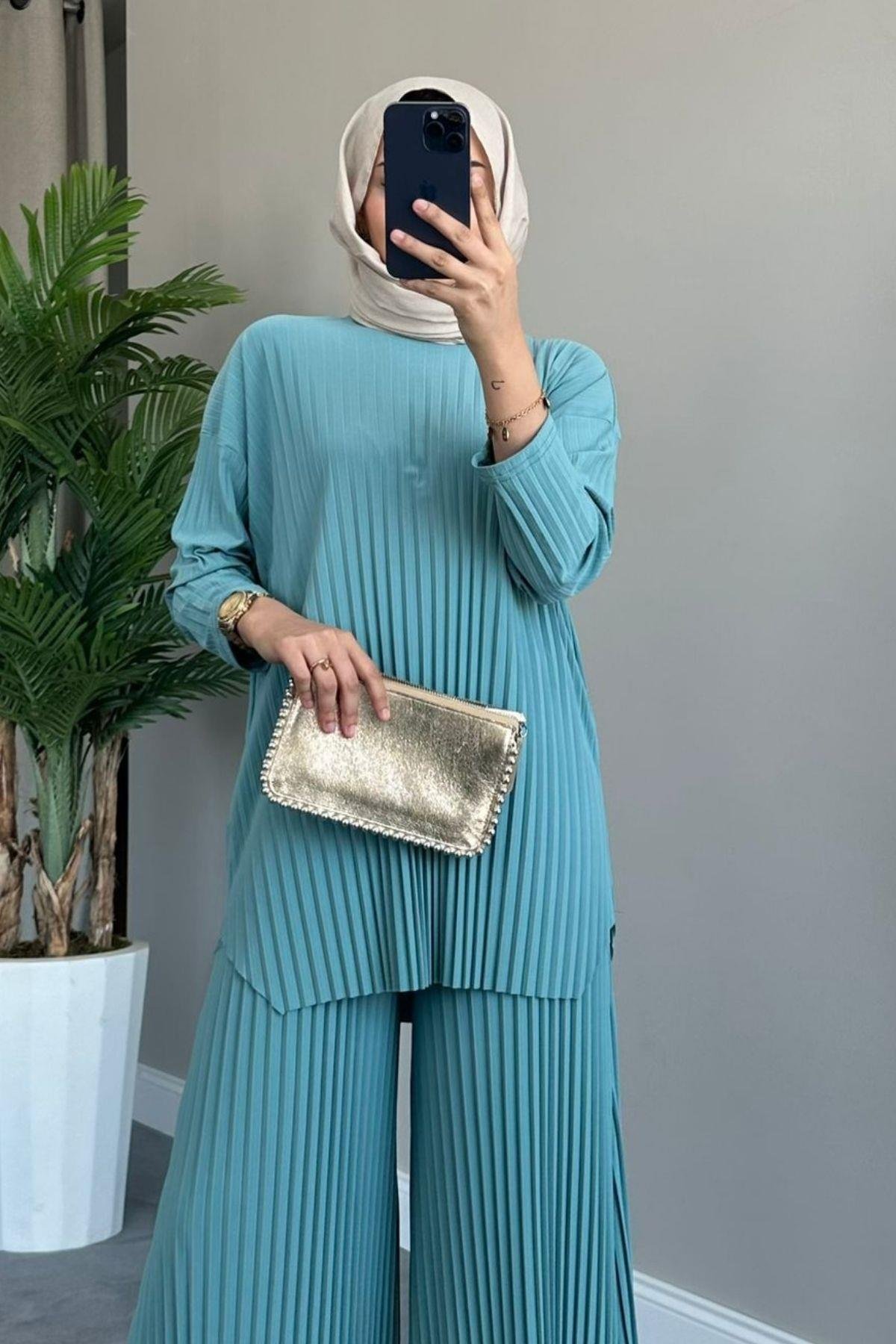 Sandy Takım Pilisoley Mint, Fiyatları Sandy Takım Pilisoley Mürdüm – Haza Moda | Tesettür Giyim