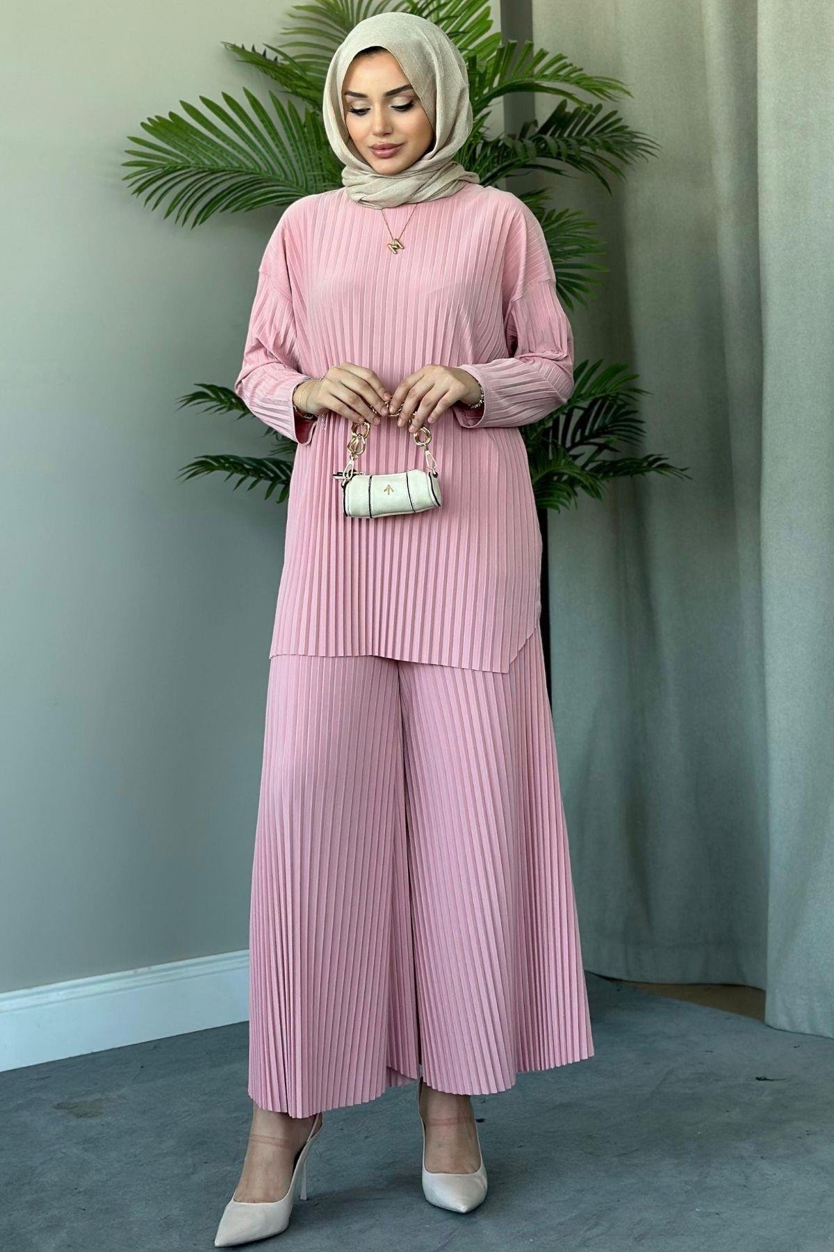 Sandy Takım Pilisoley Pudra, Fiyatları Sandy Takım Pilisoley Lila – Haza Moda | Tesettür Giyim